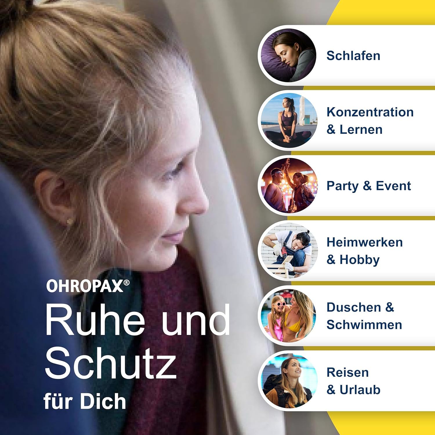 OHROPAX Gehörschutzstöpsel OHROPAX Classic - VOR-Ohr Stöpsel aus Wachs gegen Lärm 12 Stück, Gehörschutz, Ohrenschutz, Lärmschutz