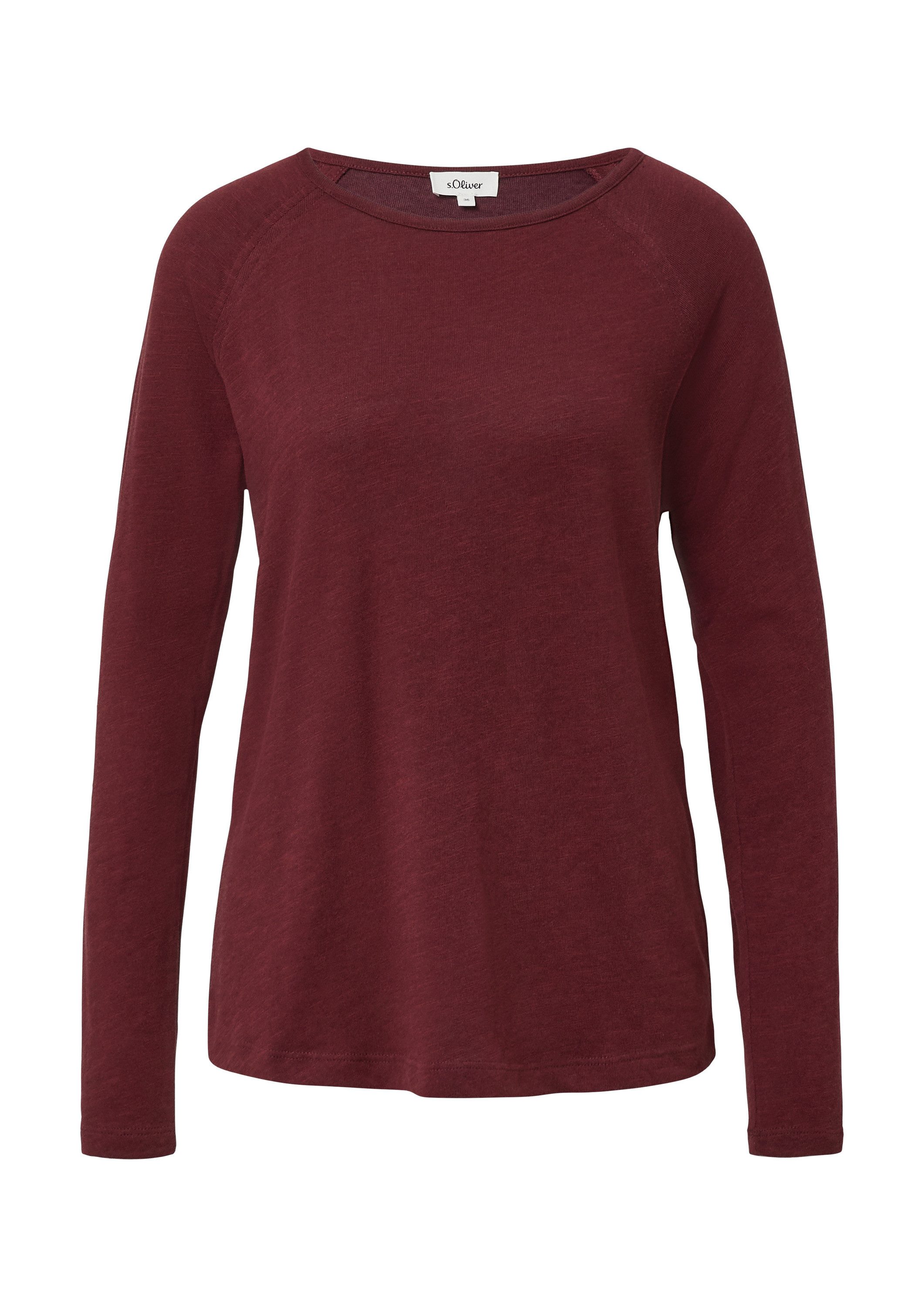 s.Oliver Langarmshirt T-Shirt Langarmshirt mit Flammgarnstruktur günstig online kaufen