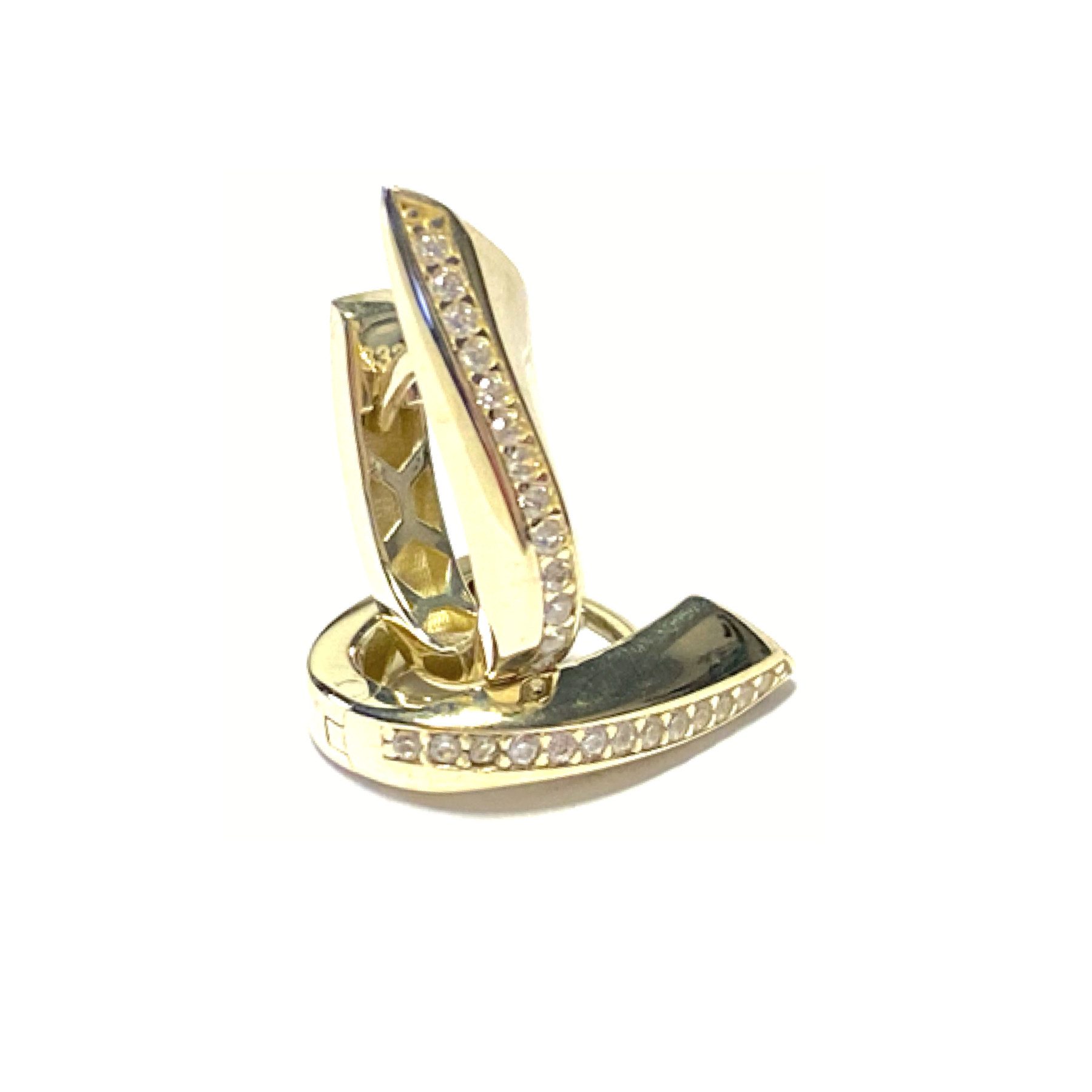 Paar Creolen Ohrring Gold 333/- Gelbgold Zirkonia poliert einfarbig Croele
