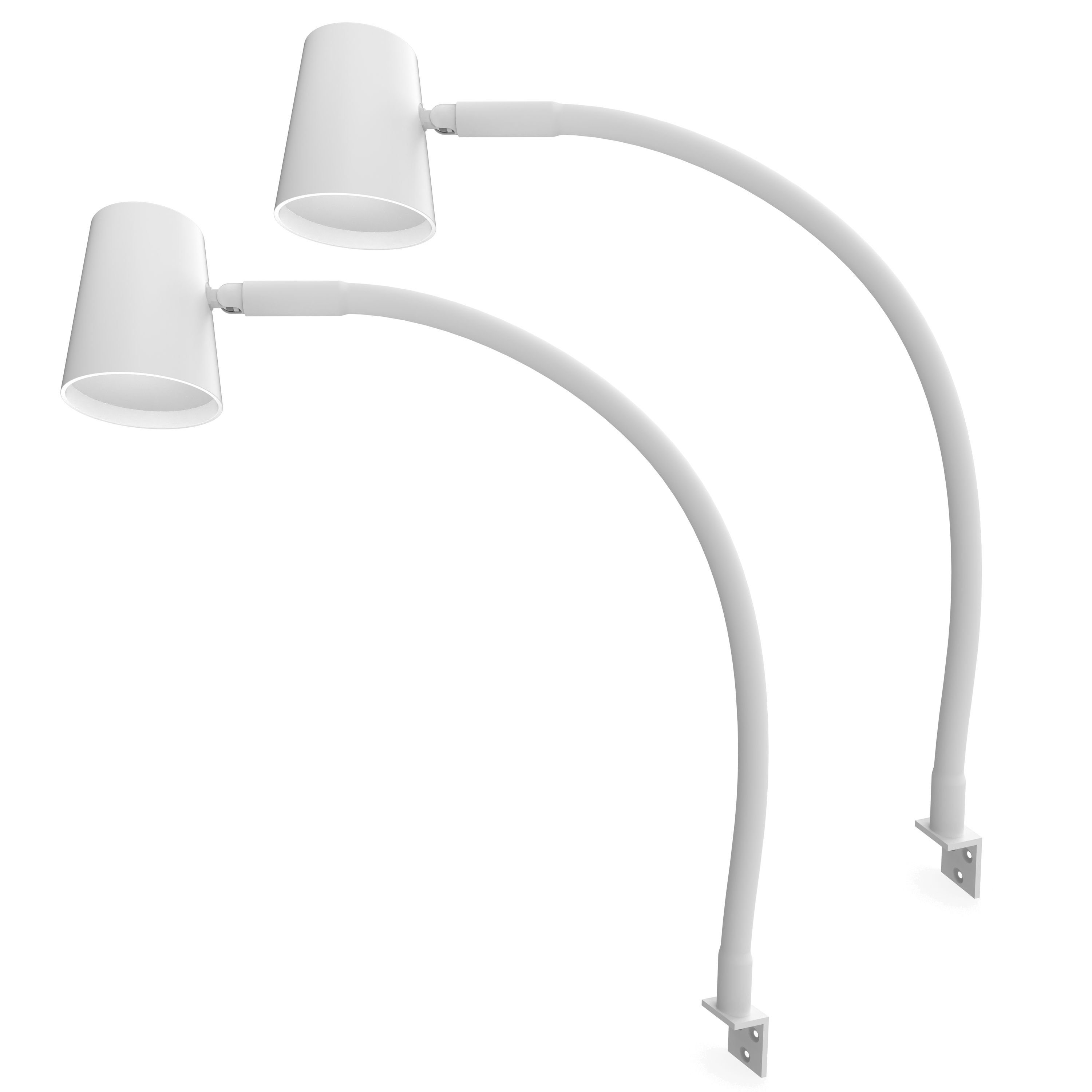 kalb Bettleuchte LED Leseleuchte weiß, flexibler Leuchten-Hals, dimmbar, 2er Set