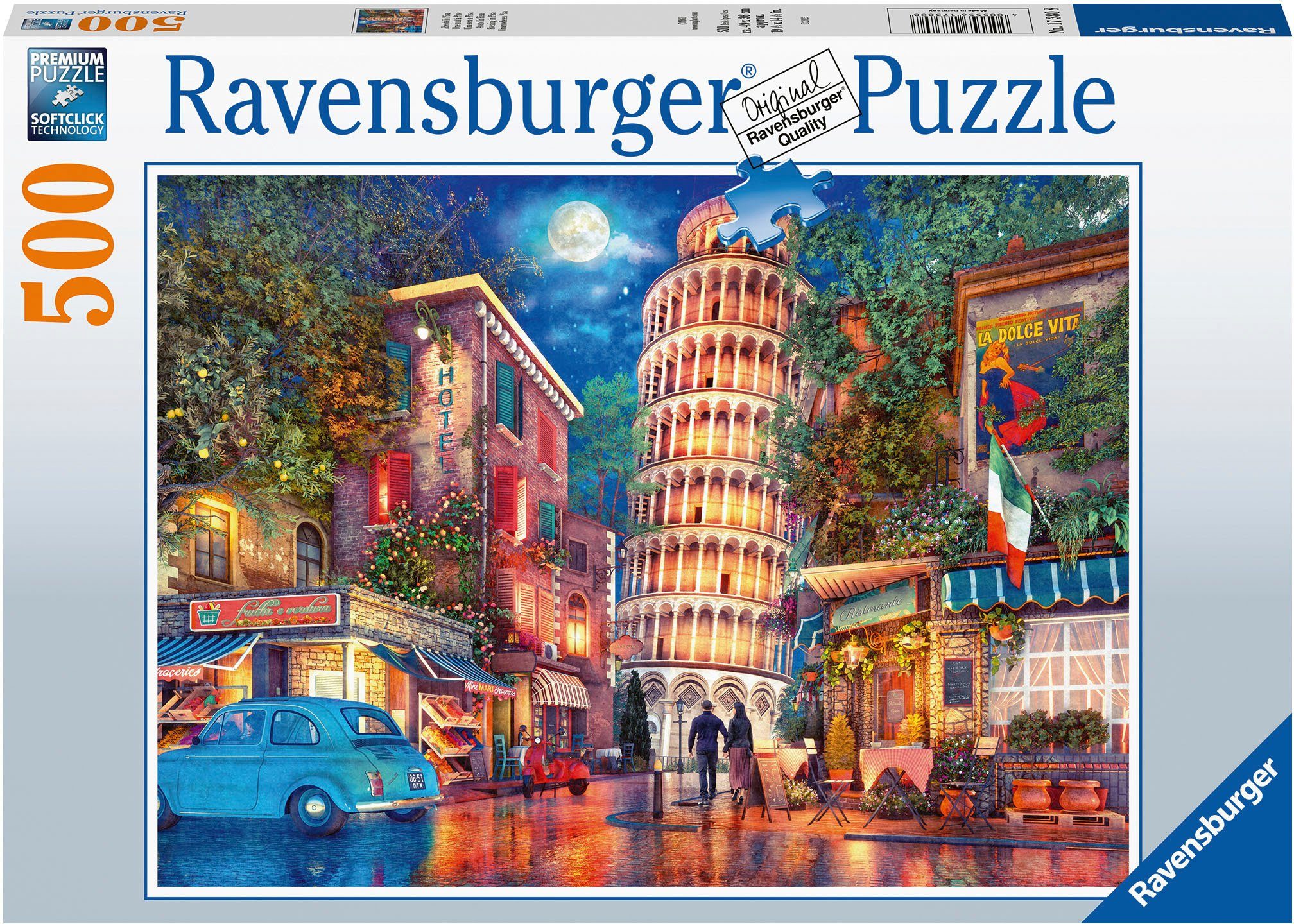 Ravensburger Puzzle Abends in Pisa, 500 Puzzleteile, Made in Germany; FSC® - schützt Wald - weltweit