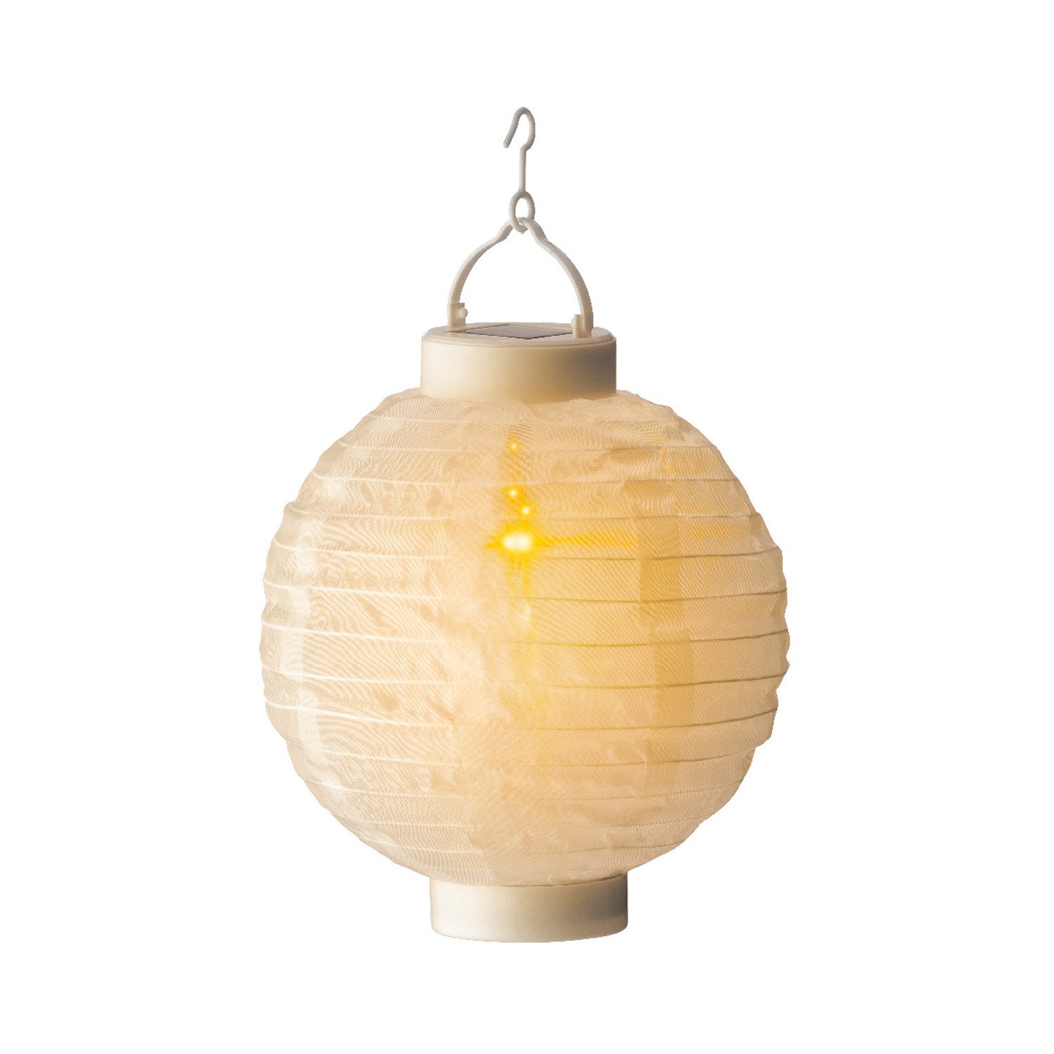 MARELIDA LED Lampion LED Solar Lampion Flammeneffekt Party Balkon Terrasse Garten 20cm weiß, LED Classic, warmweiß (2100K bis 3000K)