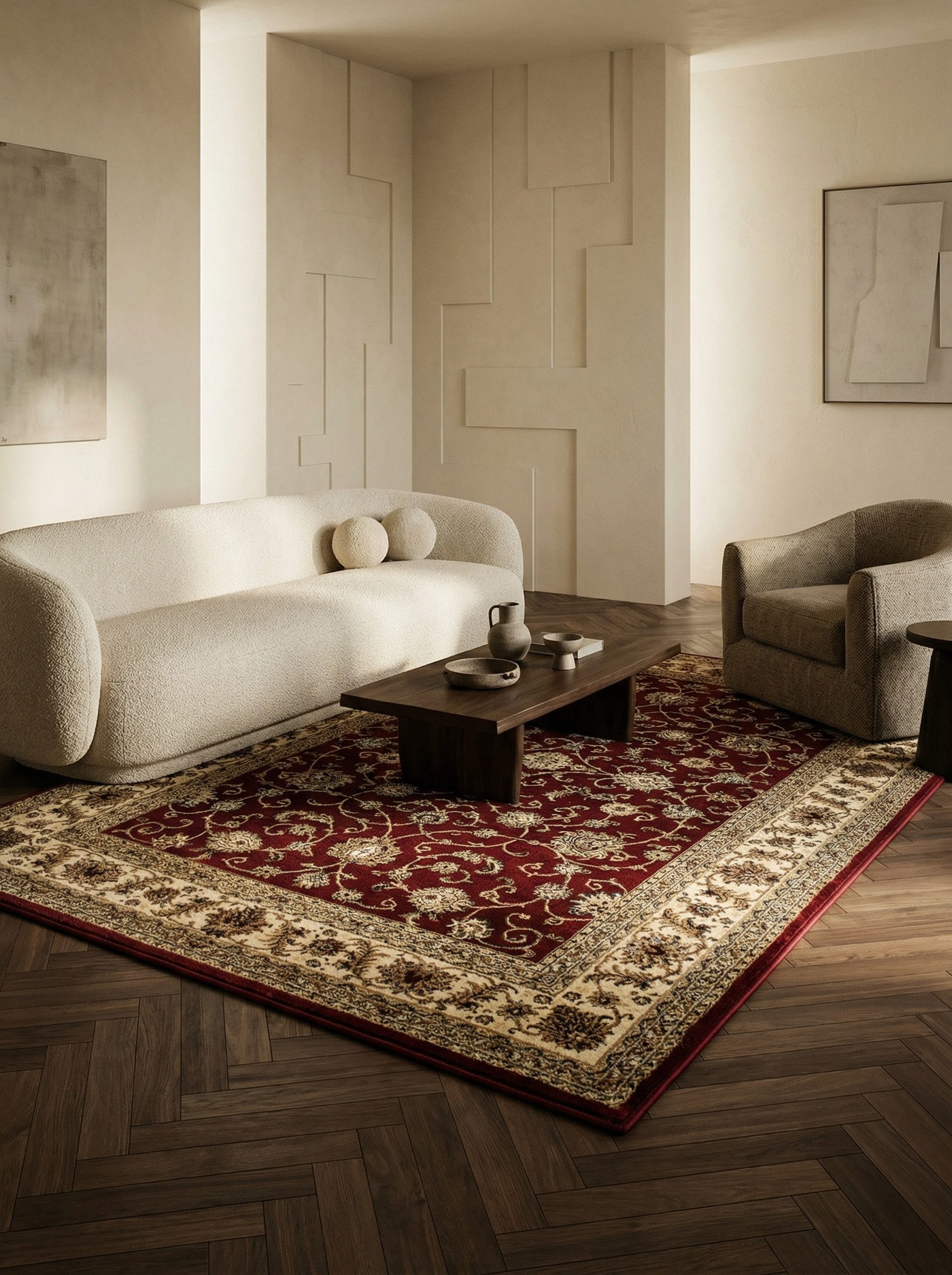 KADIMA DESIGN Teppich TANNHEIM Wohnzimmer Schlafzimmer Orientalisch Orient Waschbar Edel, Läufer, Höhe: 14 mm, Rot, 80x150 cm, Wohnzimmerteppich Esszimmer Strap – Bild 3 von 5