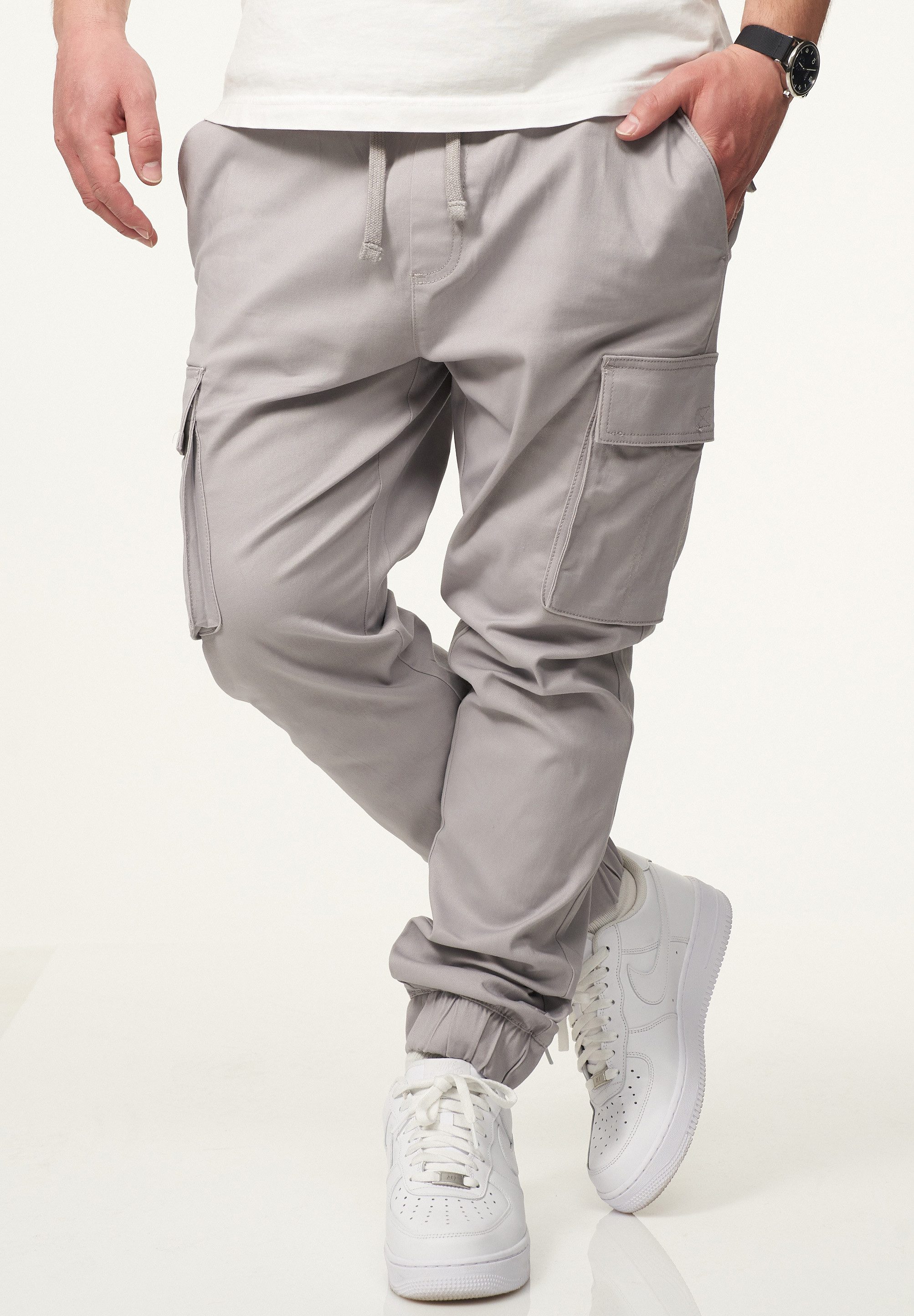 DAILY COTTON Cargohose als Stoffhose mit Cargo Taschen - Freizeithose Herren Jogger-Hose Jeans mit Gummibund & Tunnelzug Pants – Bild 3 von 4
