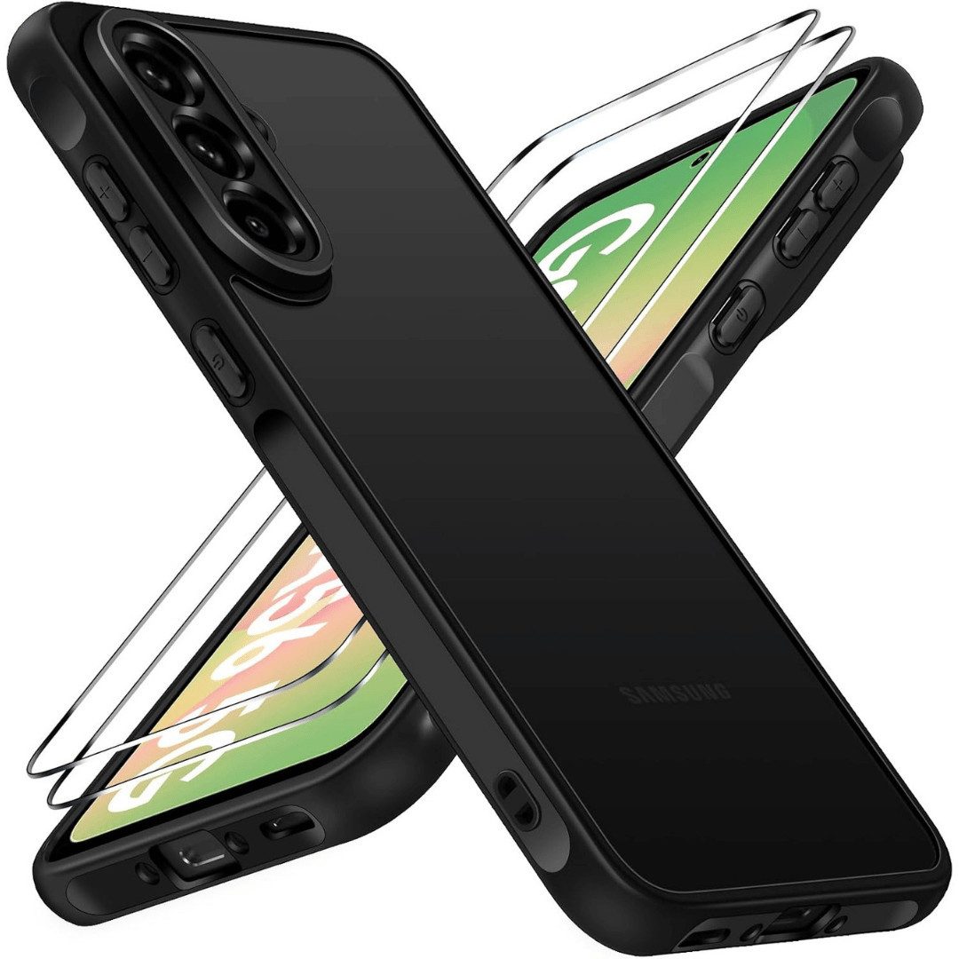 SmartUP Smartphone-Hülle + 2X Schutzglas für Samsung Galaxy A56 5G Panzerfolie Display Case 9H 6,7 Zoll, kompletter Rundumschutz