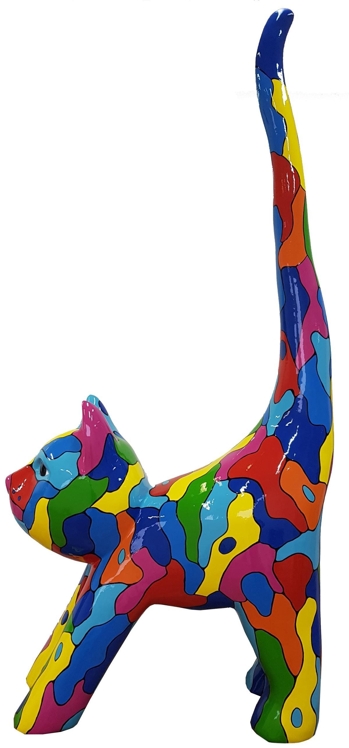 JVmoebel Tierfigur Abstrakte Katzenfigur aus Kunststein in eleganter Form, Made in Europa