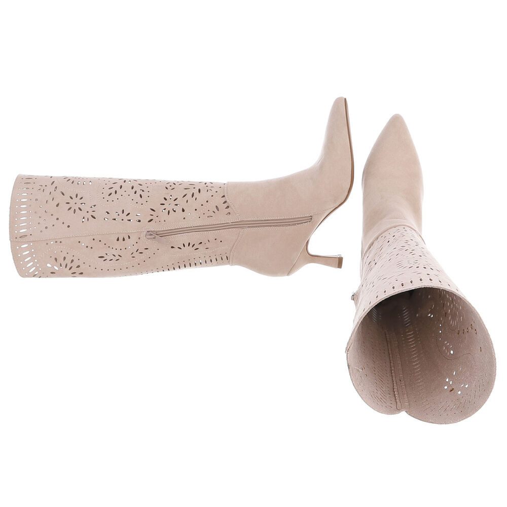 Ital-Design Kniehohe Stiefel mit Aussparungen und Absatz für Damen Sommerbo günstig online kaufen