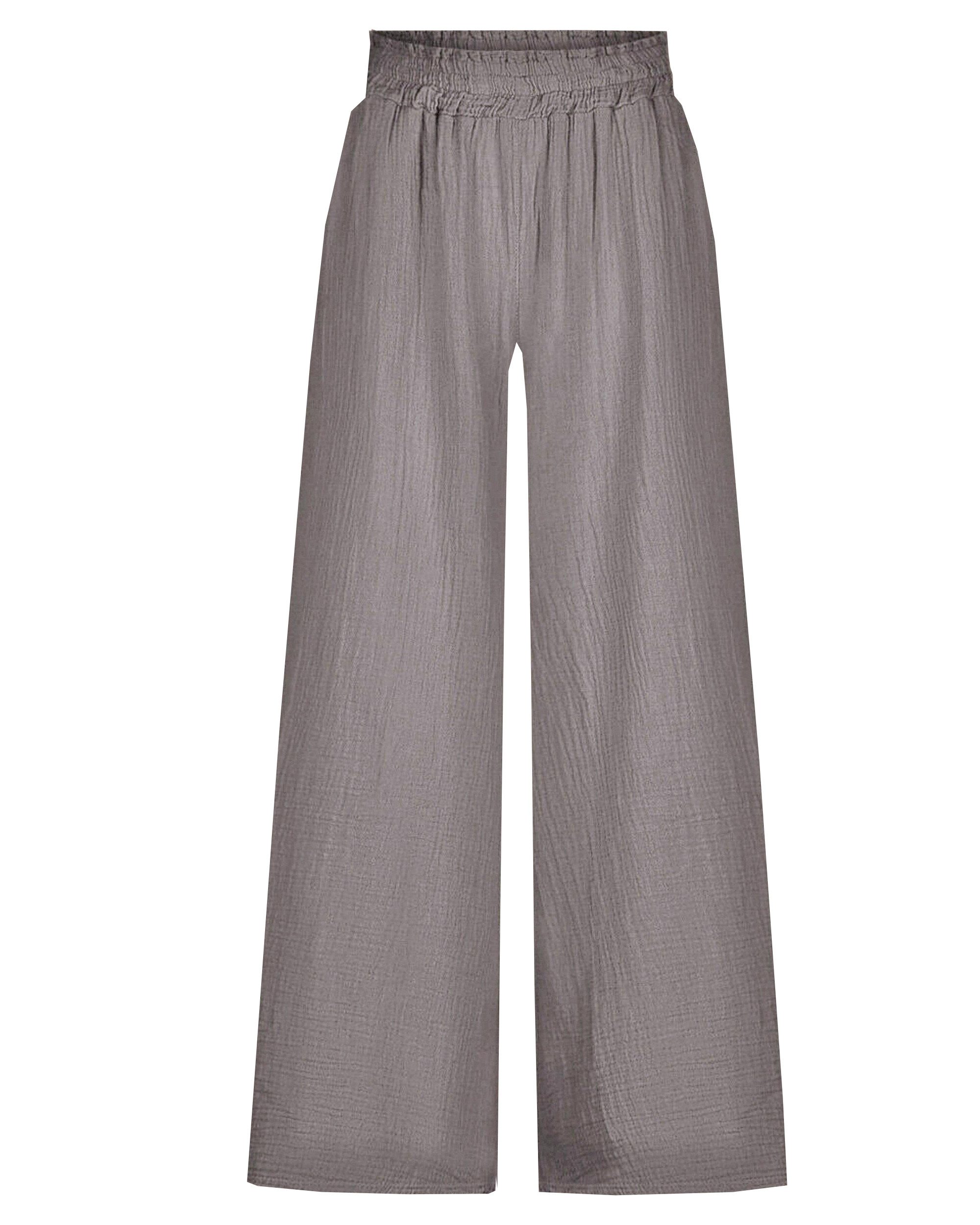 SASSYCLASSY Stoffhose Leichte Musselin Sommer Hose Damen Lang Elegant Locke günstig online kaufen