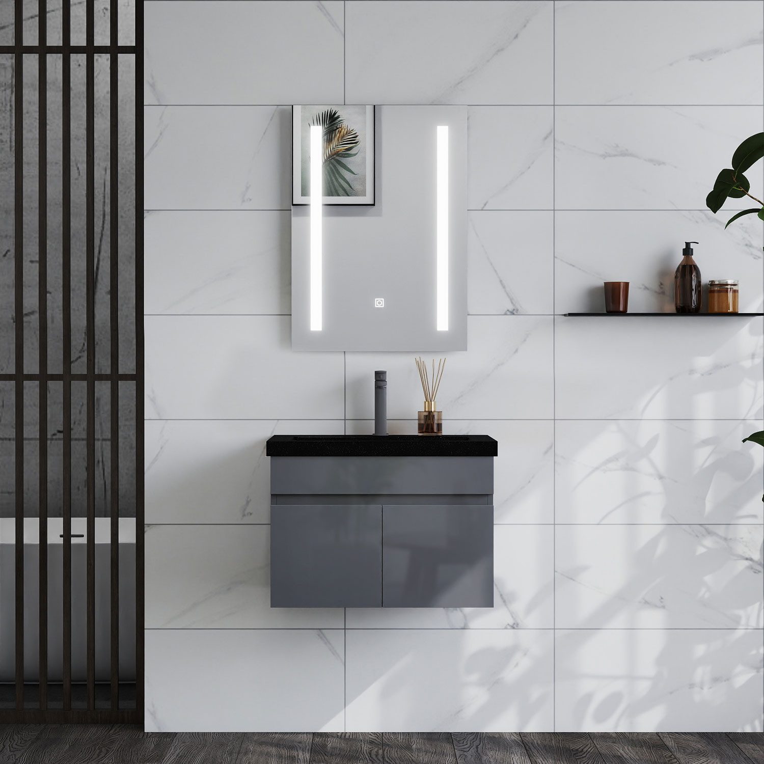 duschspa Waschtisch Waschbecken mit Unterschrank Badschrank Waschplatz Badmöbel Set