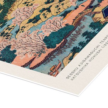 Posterlounge Poster Katsushika Hokusai, Sesshu Ajigawaguchi Tenposan, Wohnzimmer Malerei