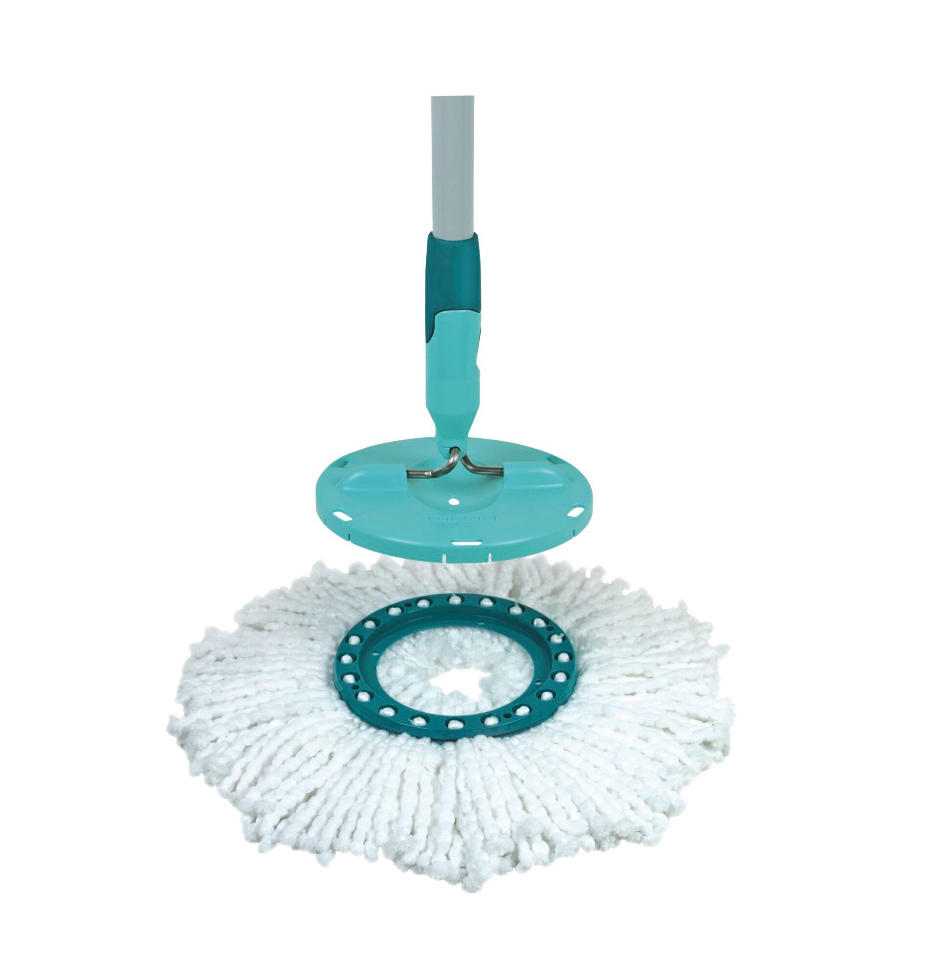 Leifheit 2er Set Ersatzkopf Disc Mop Wischbezug (Mikrofaser,Kunststoff, 32.0x32.0 cm, 1-tlg., 2er Set, hohe Wasser- und Schmutzaufnahme, leicht wechselbar) – Bild 5 von 5