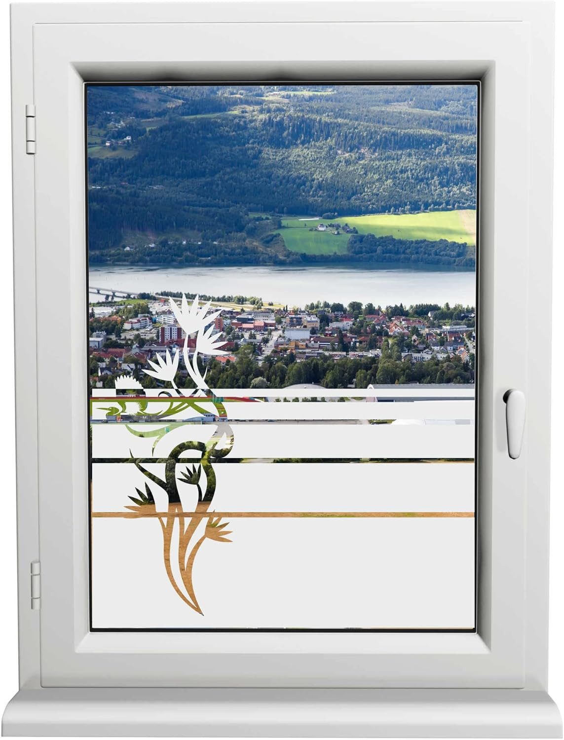 INDIGOS UG Fensterfolie Storch Sichtschutzfolie – H50Line für Fenster, Bad & Küche