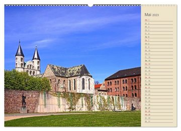 CALVENDO Wandkalender Magdeburg an der Elbe 2023 (Premium, hochwertiger DIN A2 Wandkalender 2023, Kunstdruck in Hochglanz)