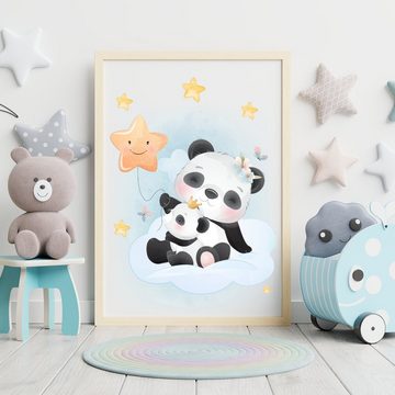 Tigerlino Poster Panda 3er Set Kinderzimmer Bilder Babyzimmer Kinderposter