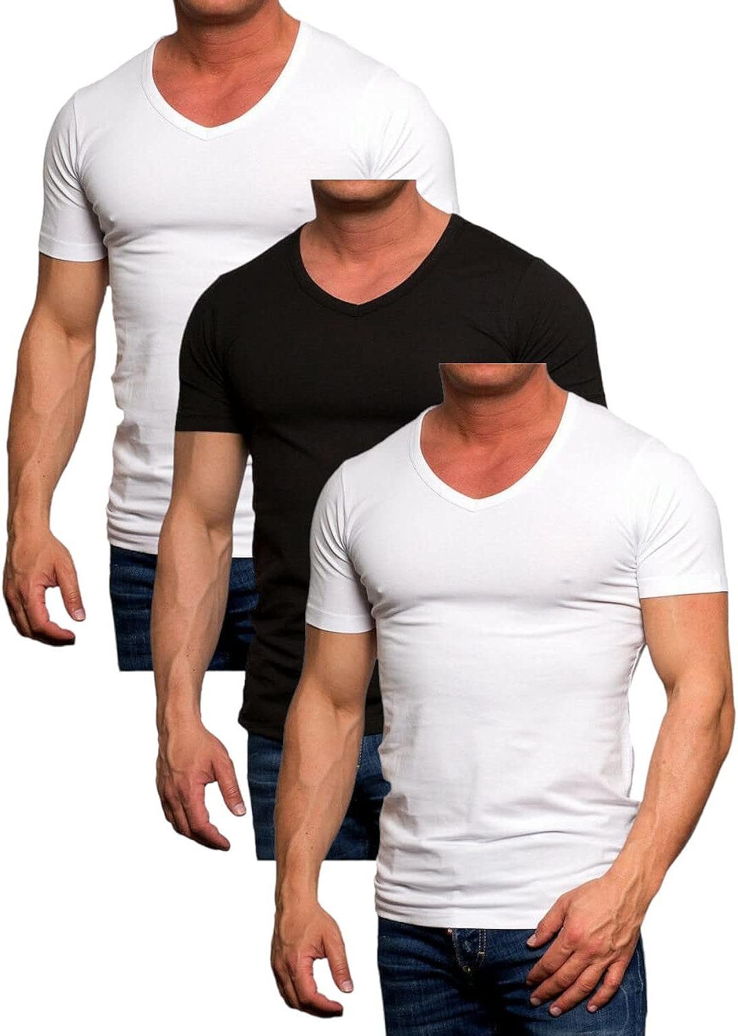 Jack & Jones T-Shirt (Spar Set, Mix 2 Unifarben 3er in 3er-Pack)