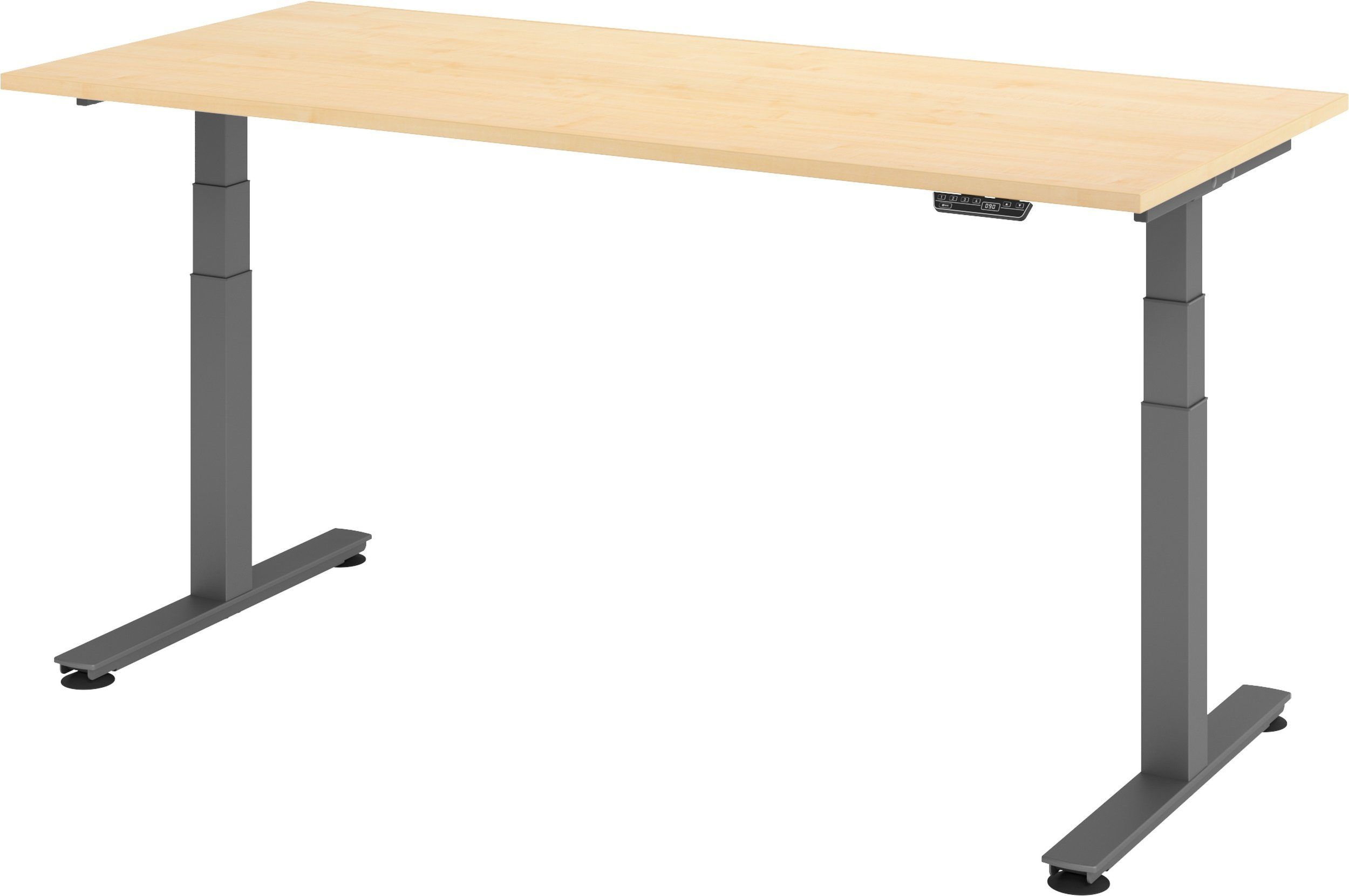 bümö Schreibtisch Schreibtisch elektrisch XDSM, Rechteck: 180 x 80 cm - Dekor: Ahorn