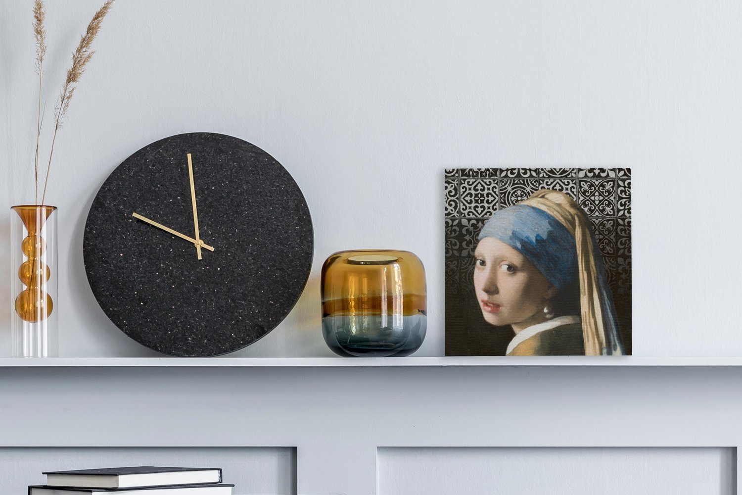 Kacheln, Gemälde Leinwand Bilder Vermeer - Schlafzimmer OneMillionCanvasses® St), für Perlenohrring (1 - mit Mädchen Wohnzimmer