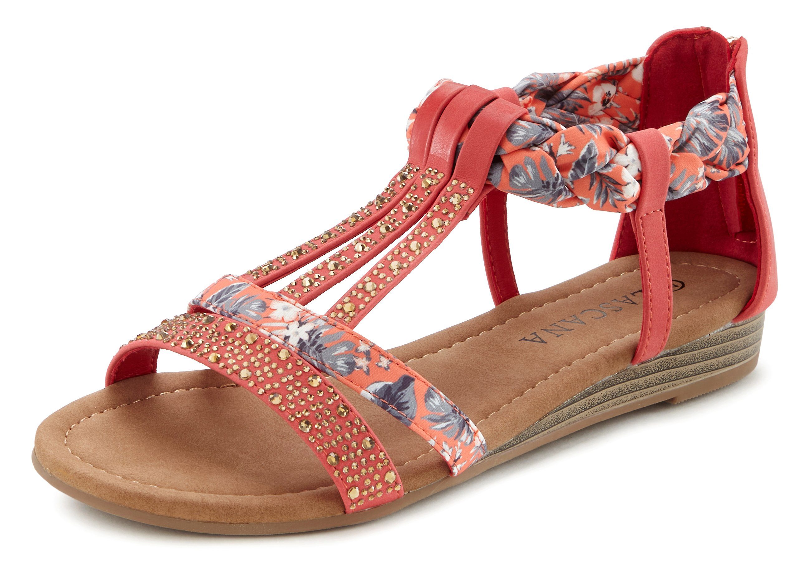 LASCANA Sommerschuh, Sandalette, offener Schuh, Sandale mit aufwendiger Verzierung VEGAN