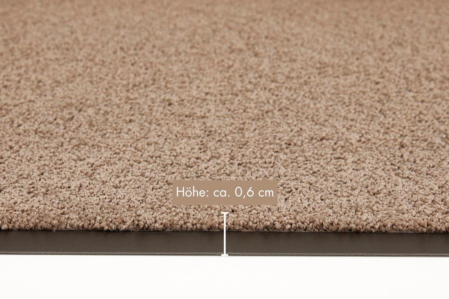 6 Fußmatte geeignet, waschbar Andiamo, auch mm, Schmutzfangmatte, Höhe: überdachten Außenbereich rechteckig, für taupe Verdi,