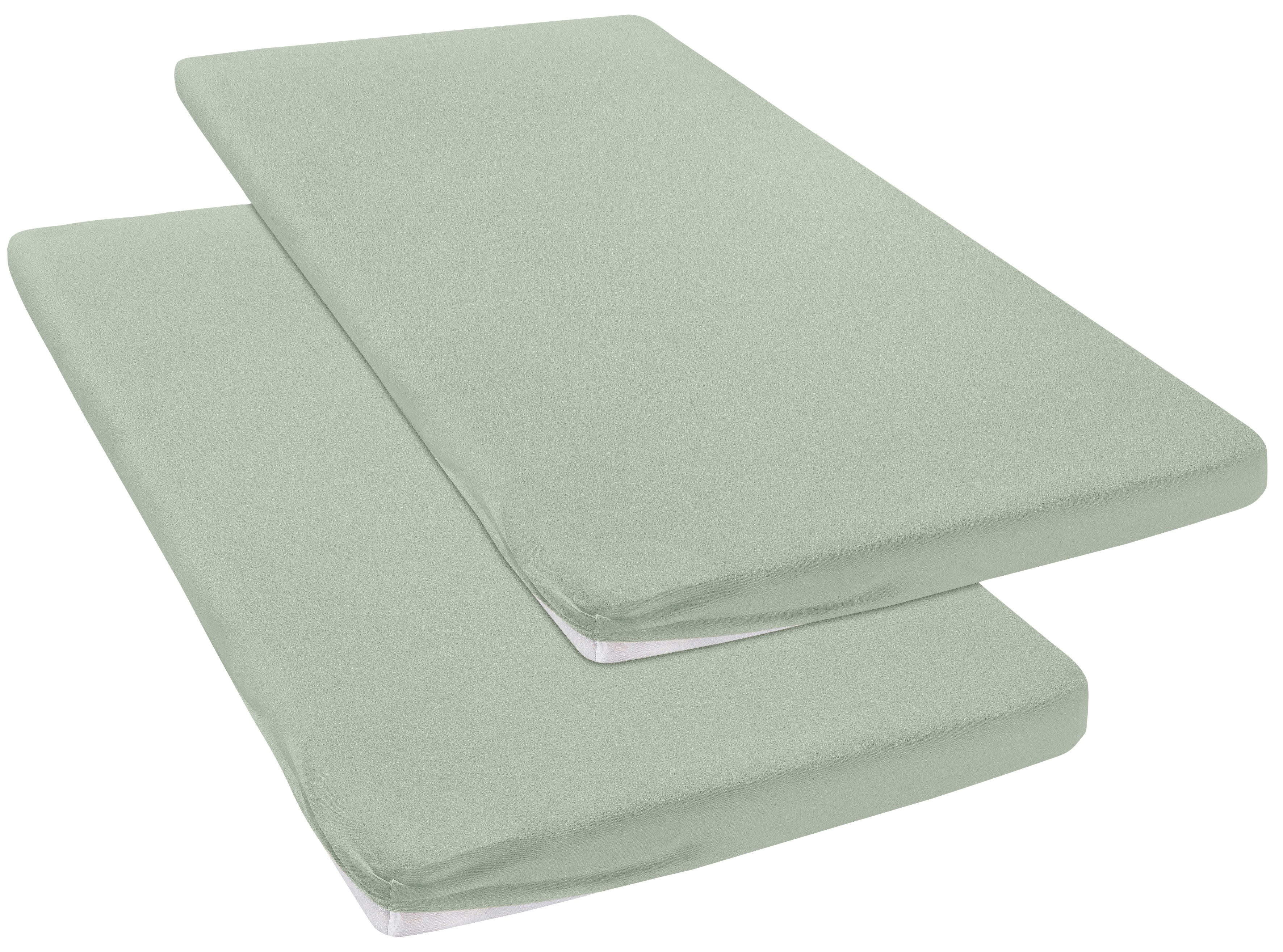 OTTO home Spannbettlaken Topper Basic, in Gr. 90x200, 140x200 oder 180x200 cm, Baumwoll-Jersey, Gummizug: rundum, (2 Stück), Baumwolle, Matratzen bis 8 cm Höhe, Bettlaken, Spannbetttuch, Laken