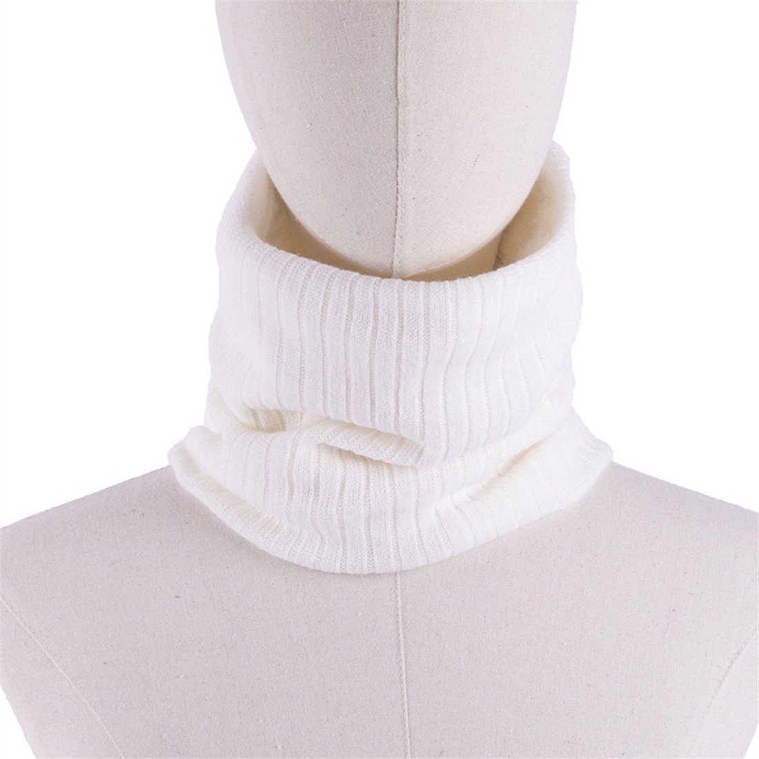 DÖRÖY Modeschal Doppellagiger gepolsterter Unisex-Schal,warmer Winterschal zumStricken Weiß