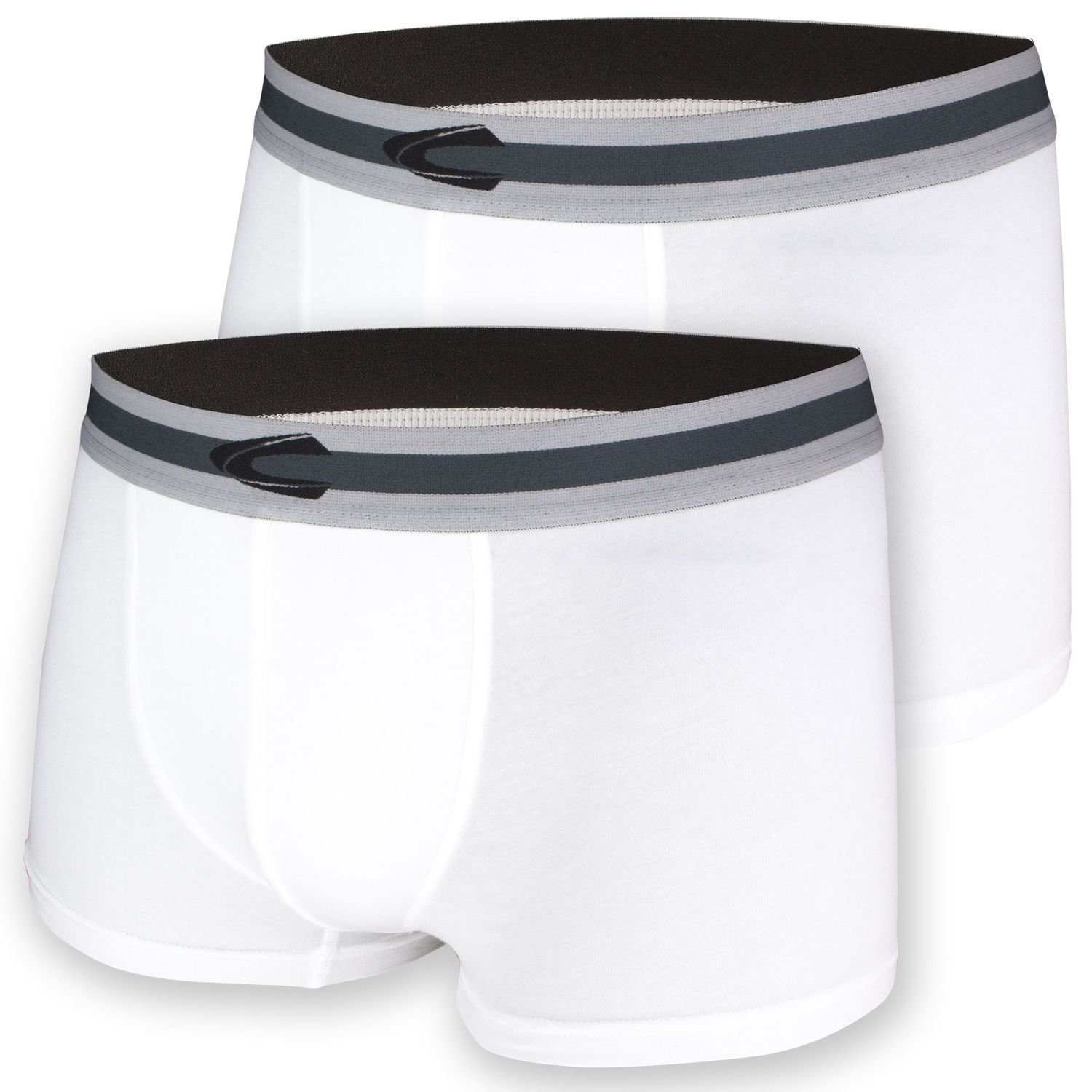 camel active Boxershorts Basic (Mehrpack, 2-St., 2 Stück) sportlicher Schnitt im 2er Pack Weiß