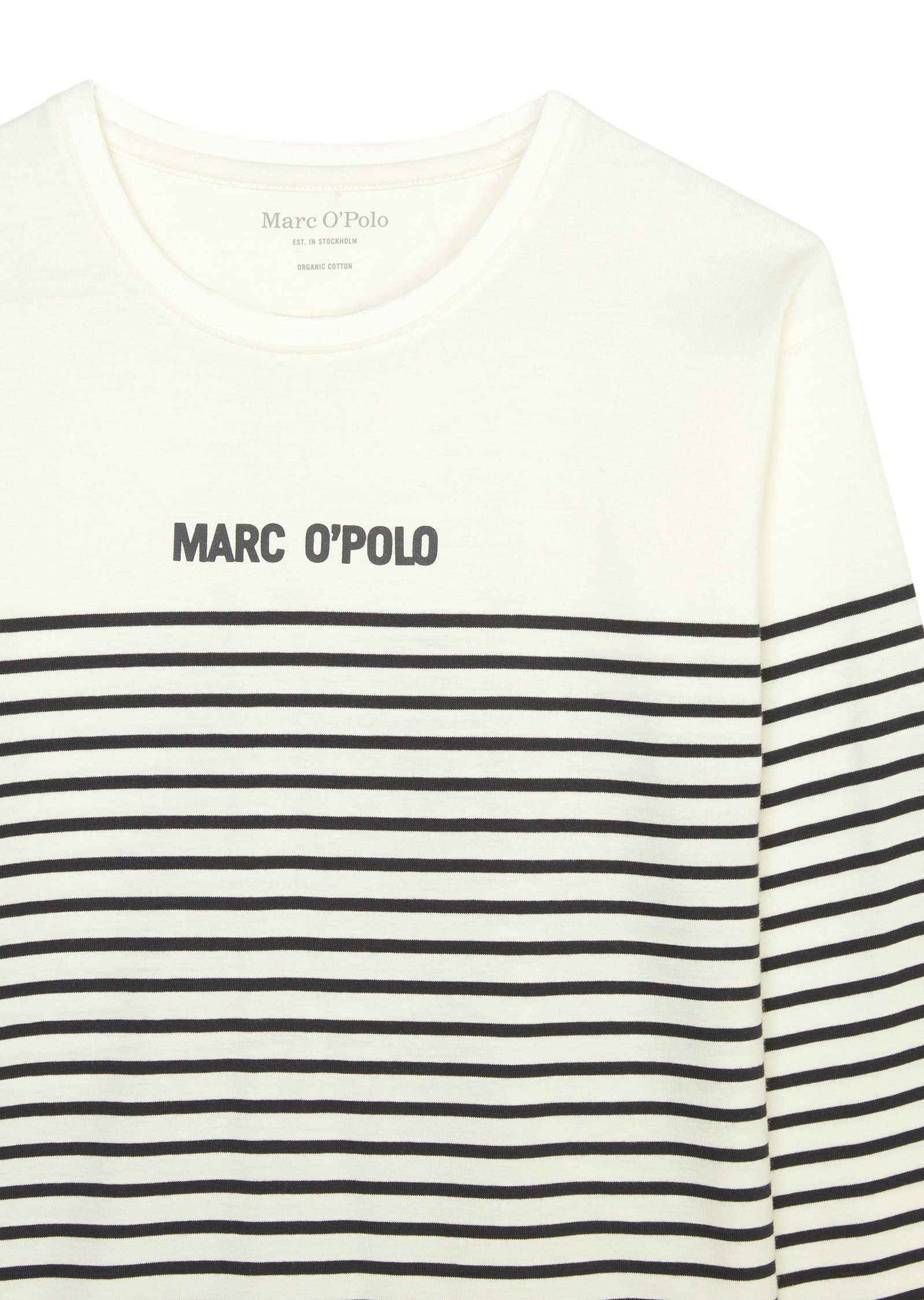 Marc O'Polo Langarmshirt aus softer blau Bio-Baumwolle