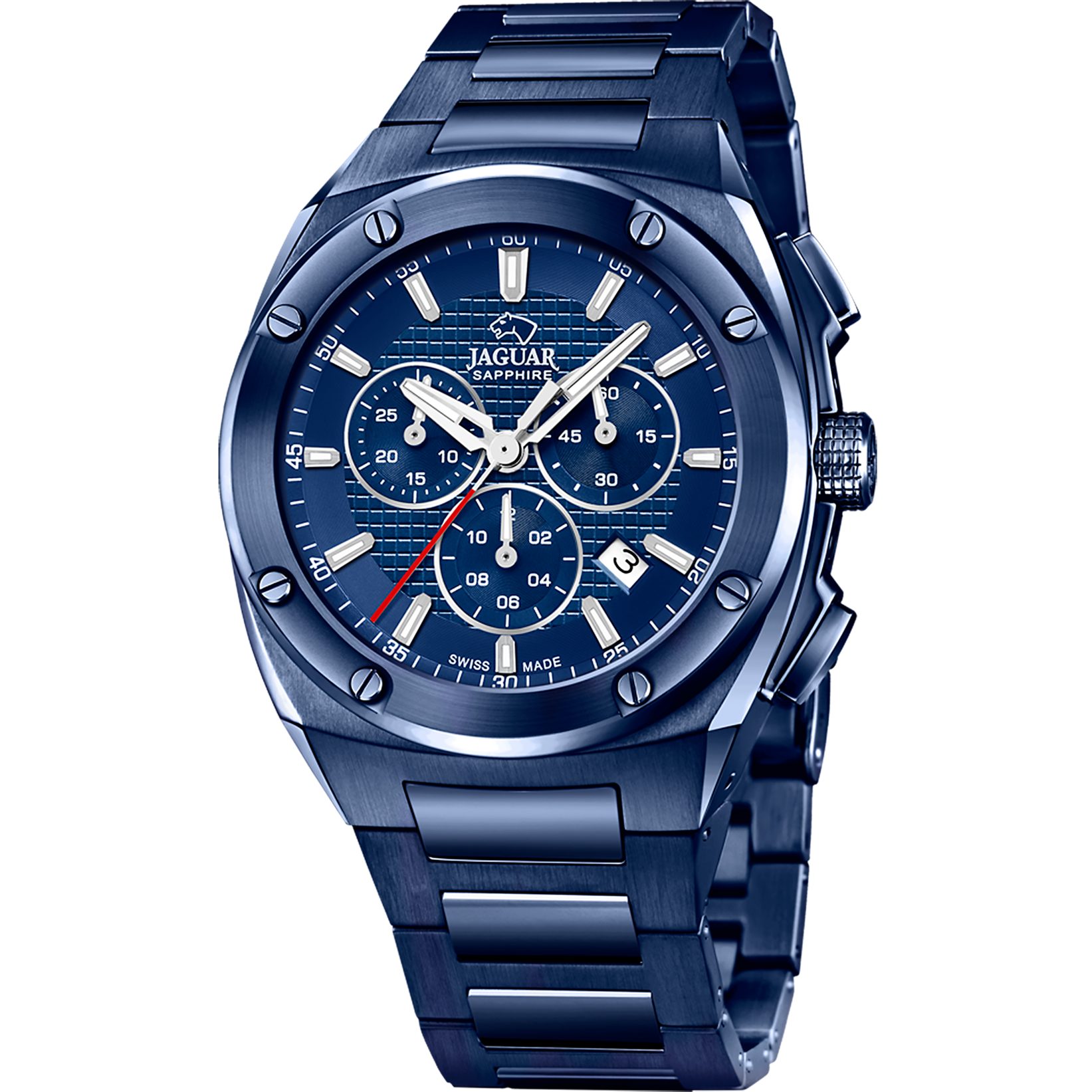 Jaguar Chronograph Executive J991/1, Quarzuhr, Armbanduhr, Herrenuhr, Swiss Made, Edelstahlarmband, analog