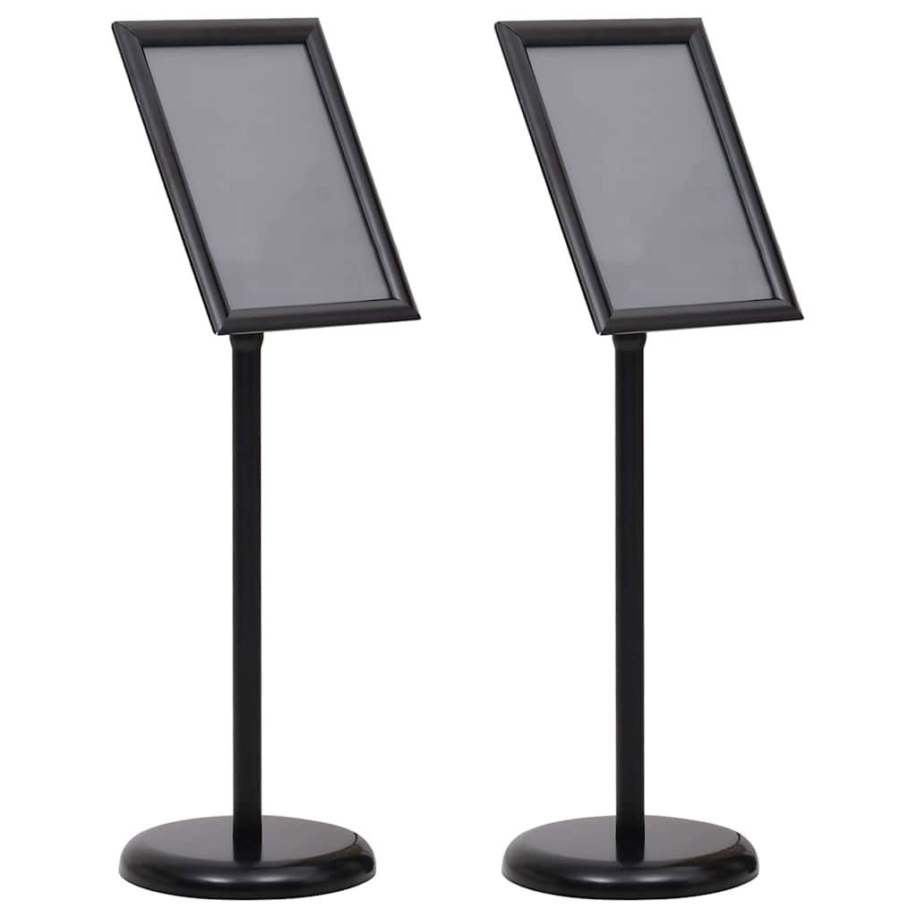 vidaXL Vitrine Plakatständer 2 pcs Schwarz 32,7 x 24 x 108 cm Aluminium (2-St)