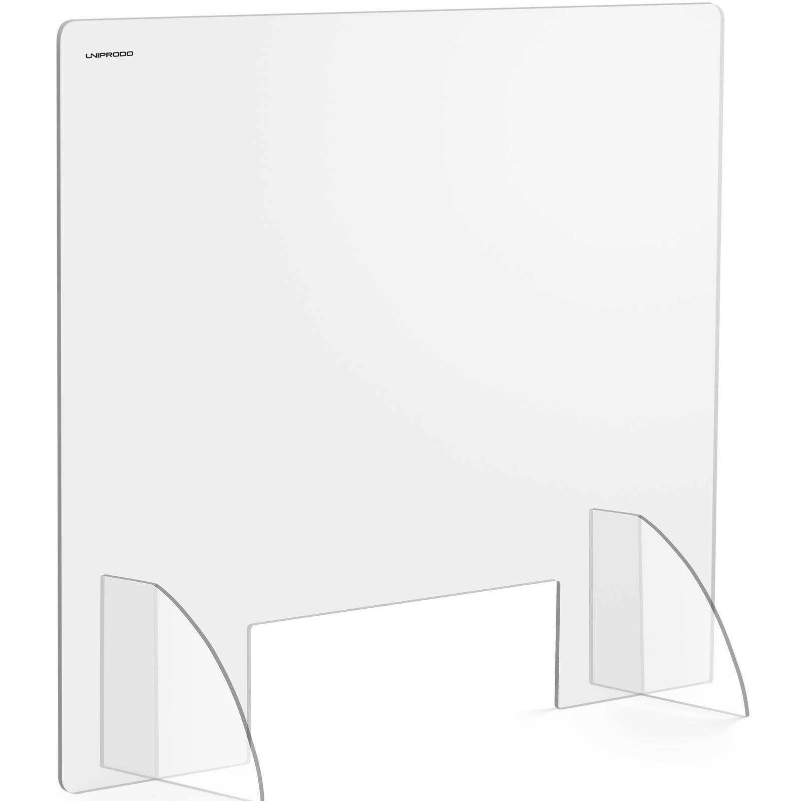 Uniprodo Schutzwand Spuckschutz Acrylglas 95x80 cm Niesschutz Durchreiche 30x10 cm