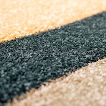 Teppich Schöner Teppich mit gewölbten Linien in schwarz& braun, Carpetia, rechteckig, Allergiker-freundlich, Fußbodenheizung geeignet