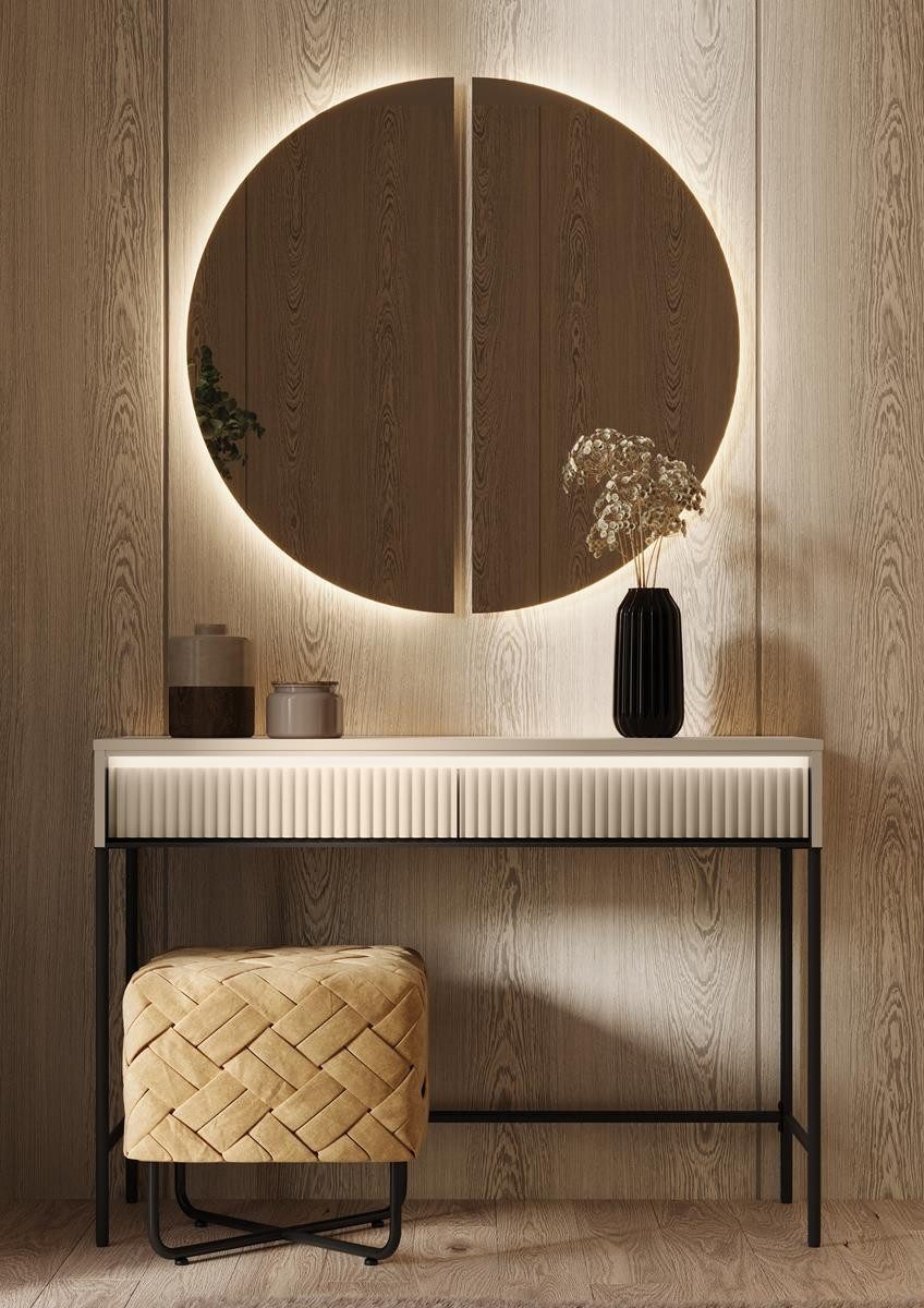 Schminktisch mit Spiegel FLORE, Modern design,geriffelter Front