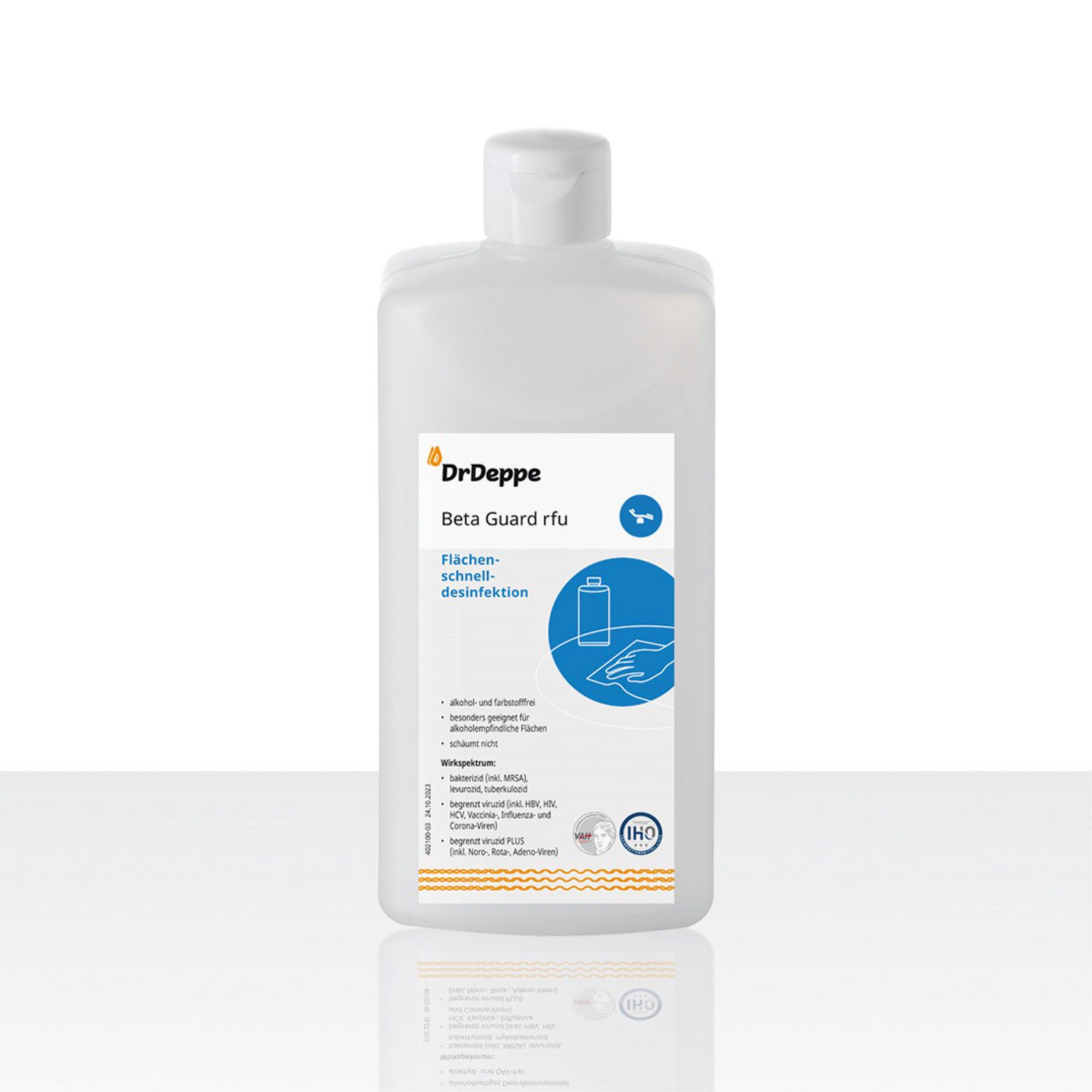 Dr.Deppe DrDeppe - Beta Guard rfu - Flächenschnelldesinfektion - 500 ml Oberflächen-Desinfektionsmittel (alkoholfrei)