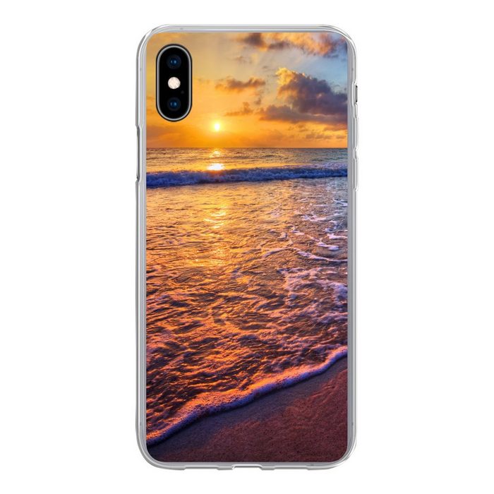 MuchoWow Handyhülle Meer - Strand - Sonnenuntergang - Wolken - Horizont Handyhülle Apple iPhone Xs Smartphone-Bumper Print Handy