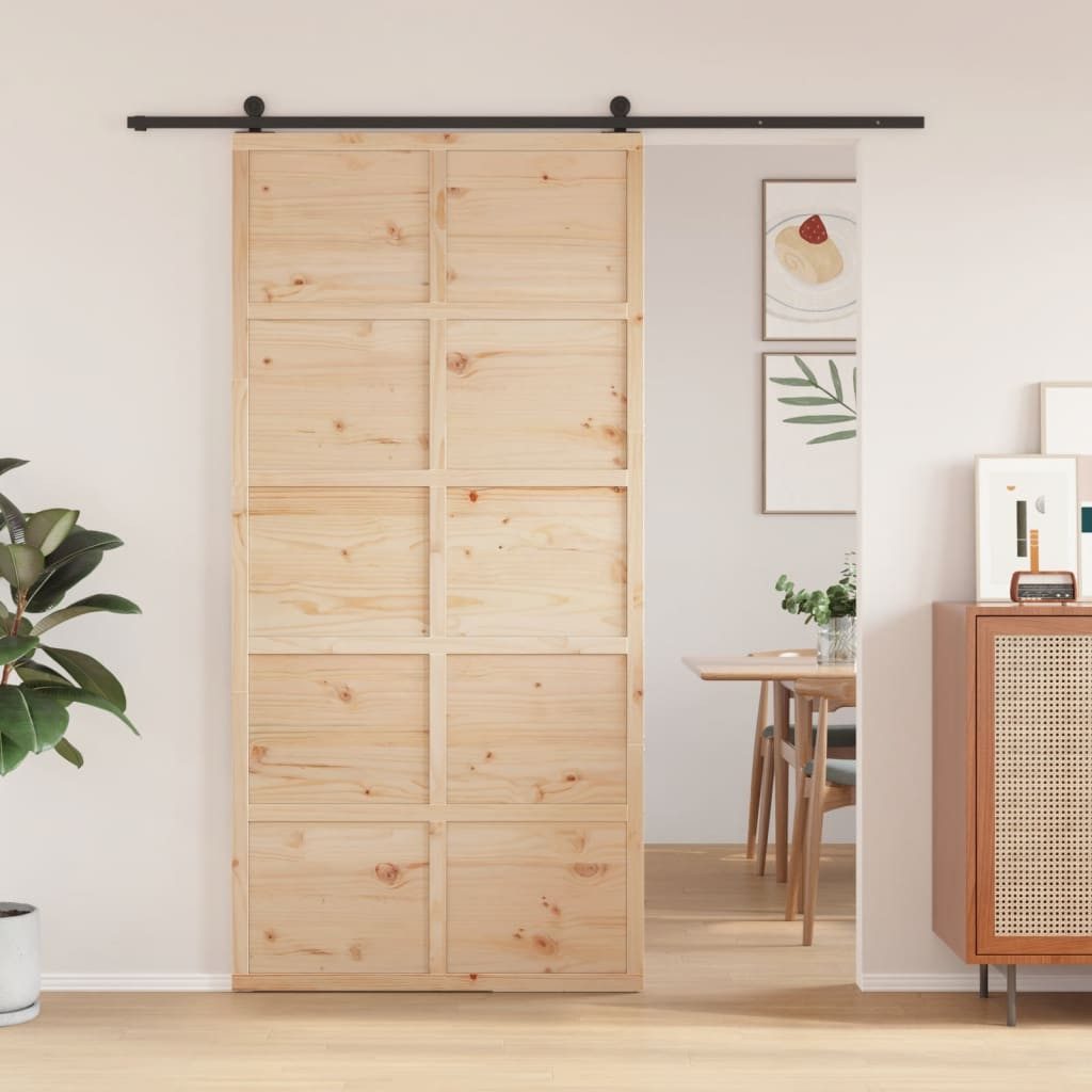 vidaXL Schiebetür, Scheunentür 100x208 cm Massivholz günstig online kaufen