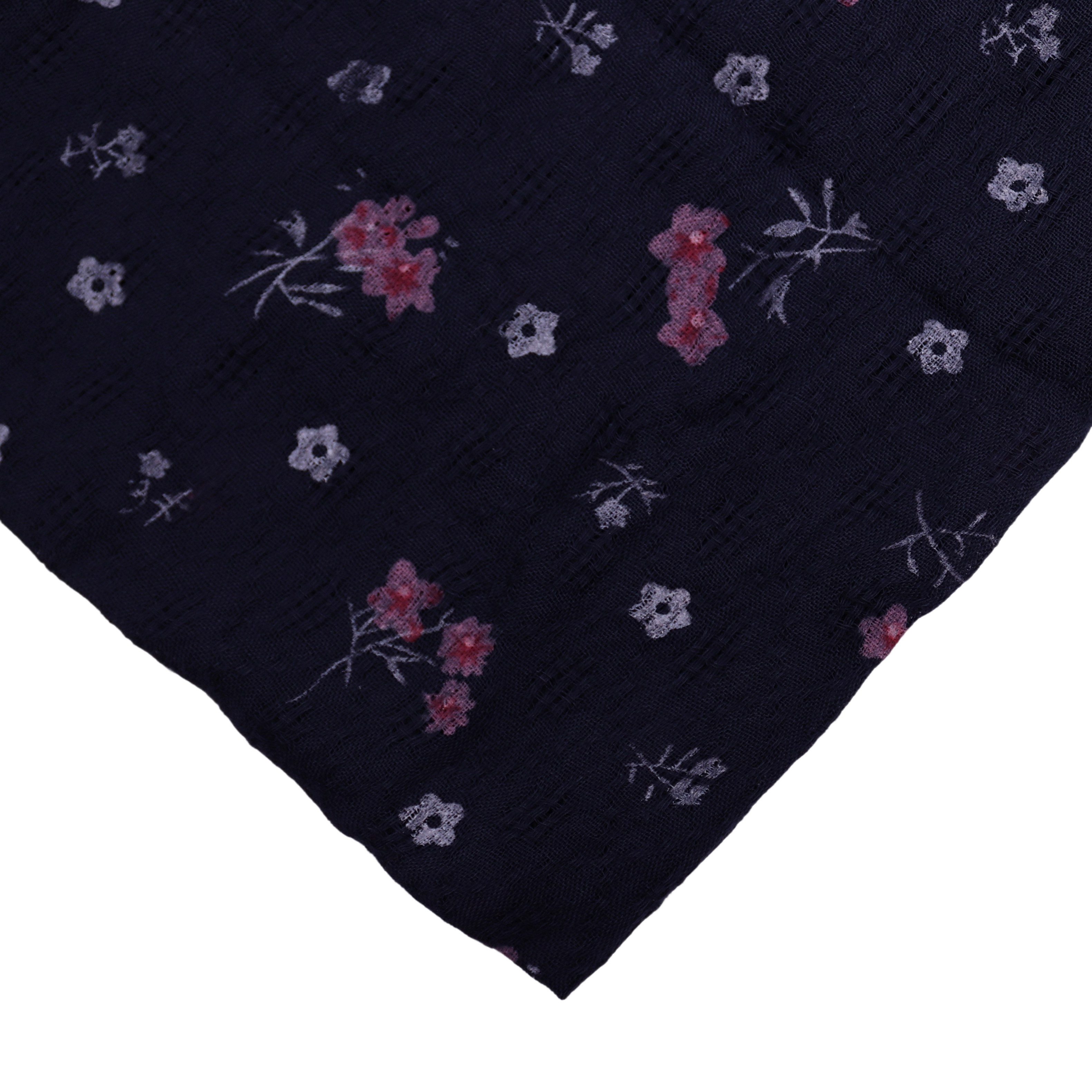 MIRROSI Loop Damen Schal mit Blumen-Muster Weich aus 100% Baumwolle Schlauchschal, (ca. 160x44cm Zweimal um den Hals wickelbar) – Bild 3 von 3