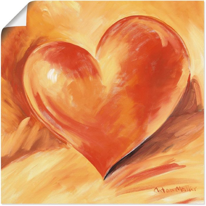Artland Wandbild Rotes Herz Herzbilder (1 St) als Alubild Leinwandbild Wandaufkleber oder Poster in versch. Größen