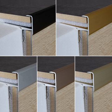 PROVISTON Treppenkantenprofil Aluminium, 33 x 13.3 x 1000 mm, Bronze Dunkel, Treppenkante Winkel