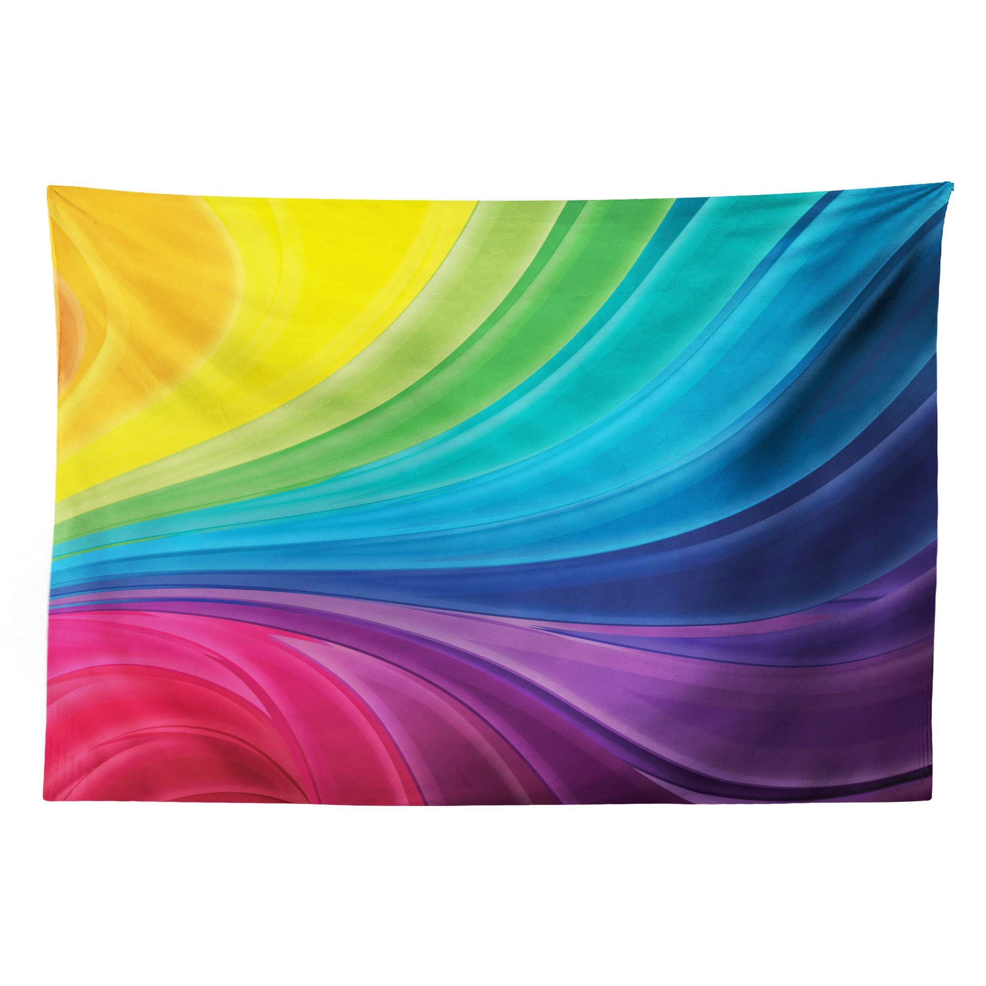 Abakuhaus Wandteppich aus Weiches Mikrofaser Stoff Für das Wohn und Schlafzimmer, rechteckig, Regenbogen Abstrakte weiche Linien