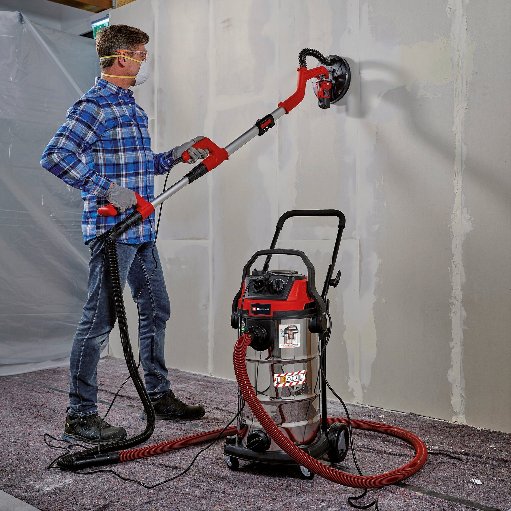 Einhell Nass-Trocken-Sauger TE-VC 2340 SACL, 1500 W, ECO-Staubsauger,  Filterung schädlicher Staubpartikel wie Gipsstaub, Kalk & Glimmer