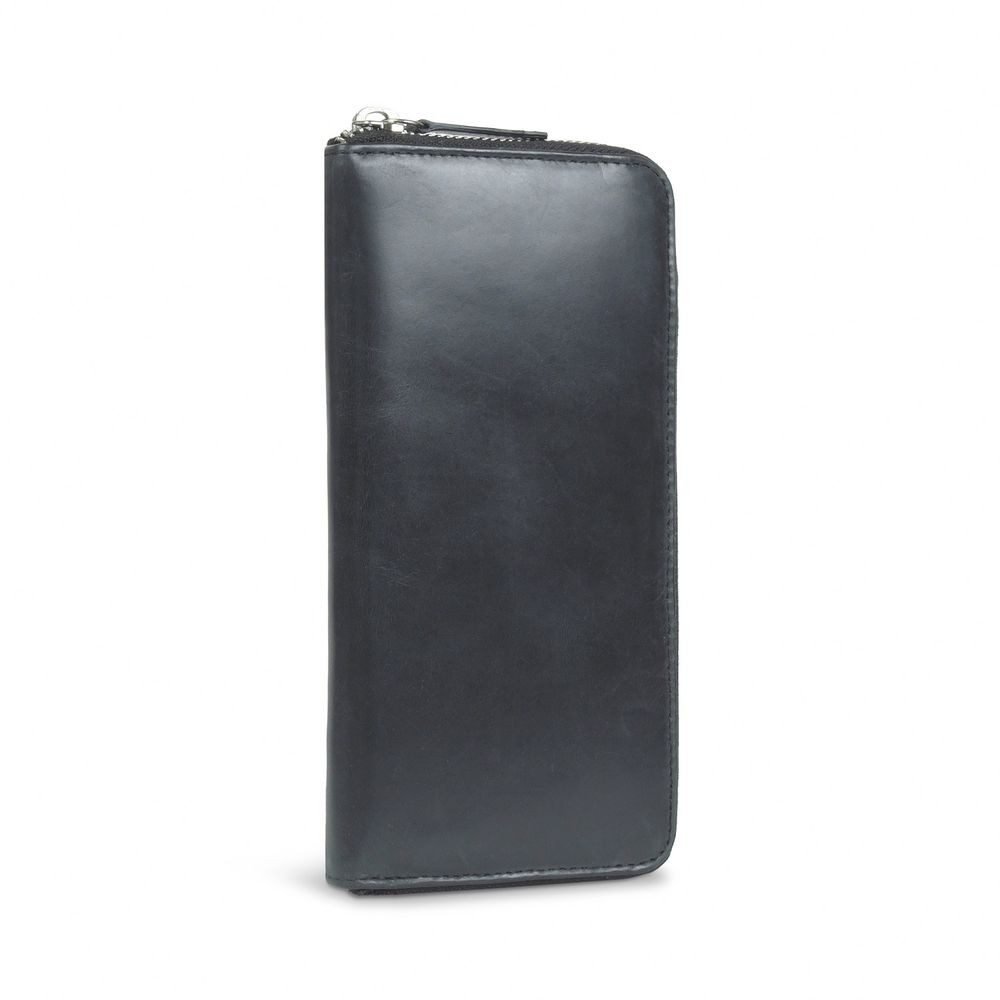 Hamosons Kellnerbörse XL Damen-Portemonnaie / Kellnerbörse, Leder, Schwarz, Hamosons