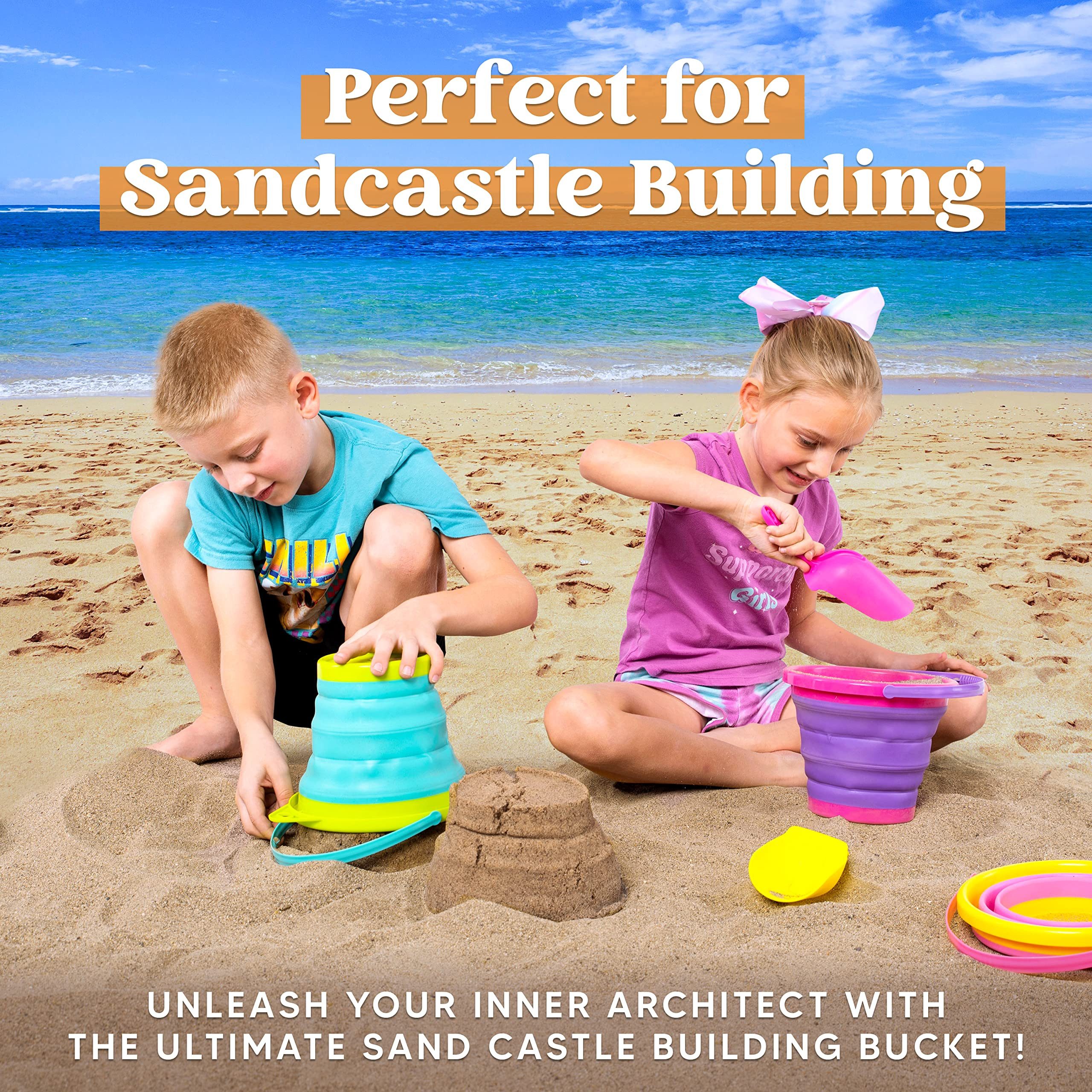 JOYIN Sandeimer JOYIN 3 Packungen Faltbares Strand Eimer Set, Sandkasten
