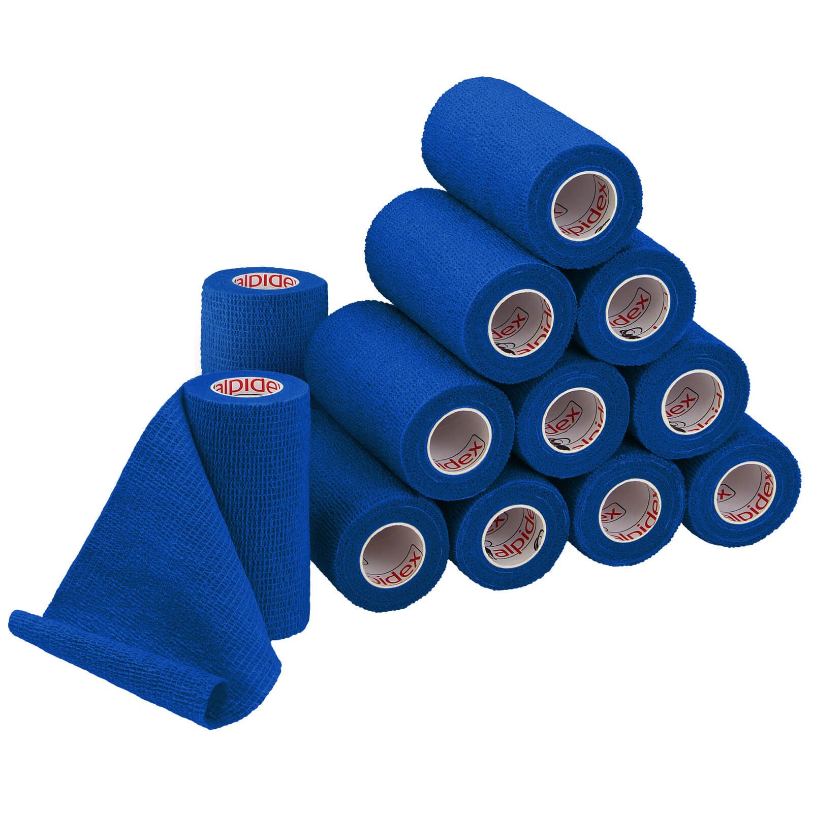 ALPIDEX Bandage 12 Rollen Haftbandage 10 cm x 4.5 m selbstklebender Verband