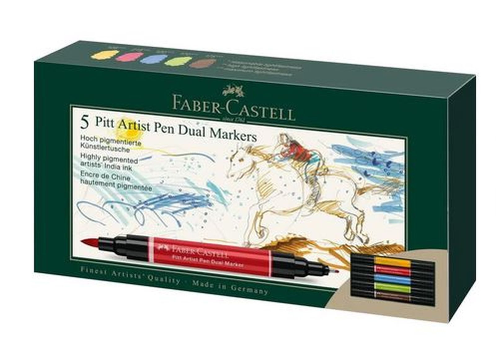 Faber-Castell Künstlerstift Pitt Artist Pen Dual Marker, (5-tlg), verschiedene Varianten