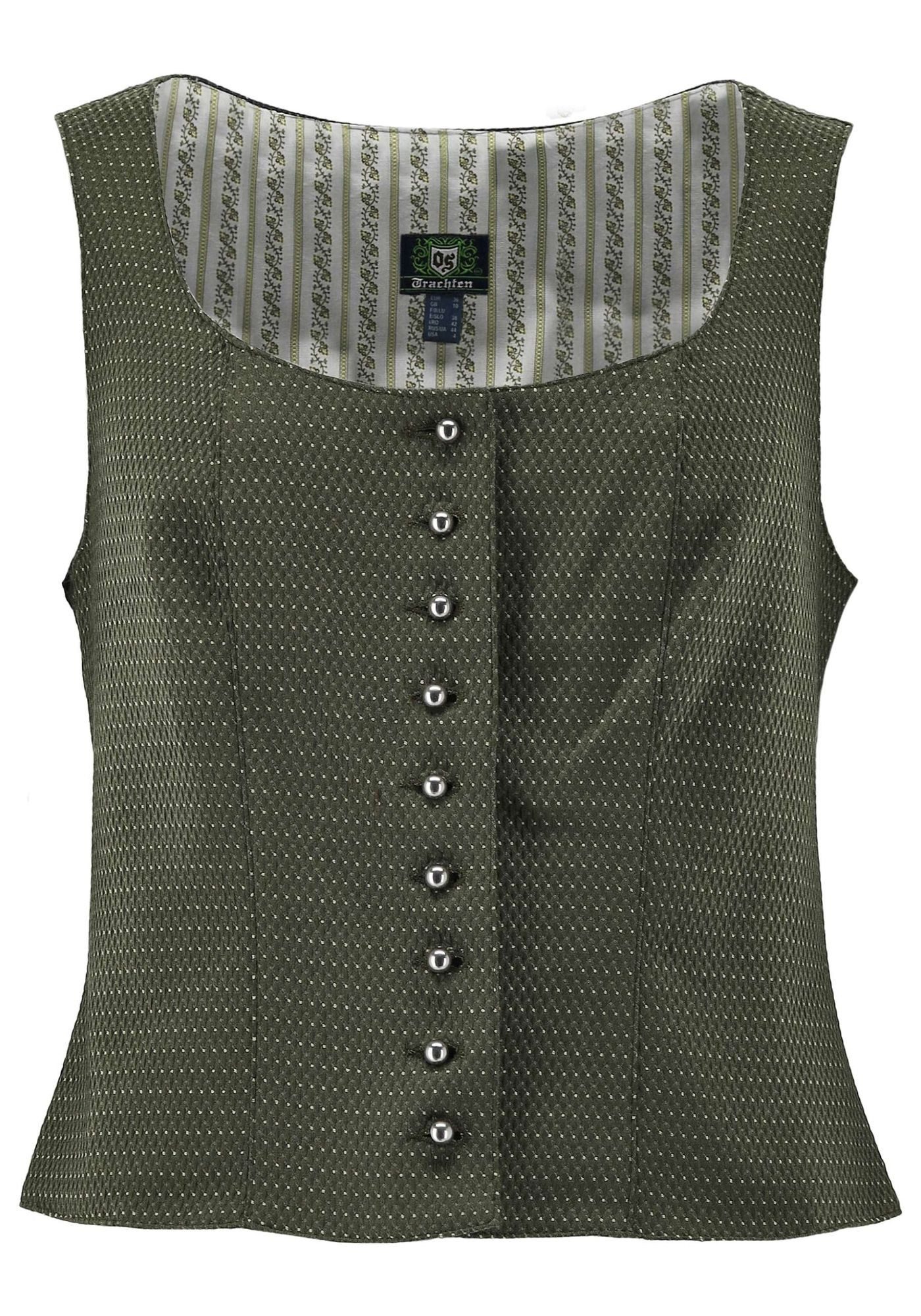 OS Trachten Trachtenweste Selora Tailliert, Rundhalsausschnitt, ärmellos, T günstig online kaufen