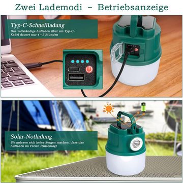 JOEAIS LED-Lichterkette Led Camping Lichterkette USB 2000mAh Wasserdichte IP67 Verstaubare 10m, 5 Helligkeit Dimmbar Aufrollbar Tragbare Lichterkette Outdoor