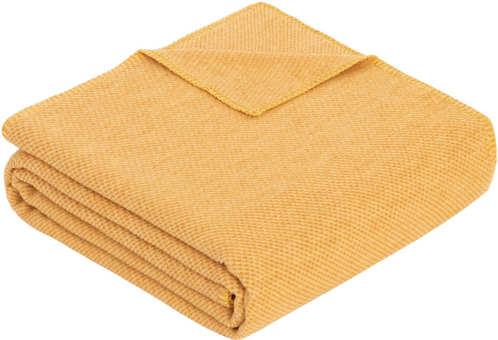 IBENA, gewebter Struktur Wohndecke gelb Decke mit Charlotte, Struktur Uni