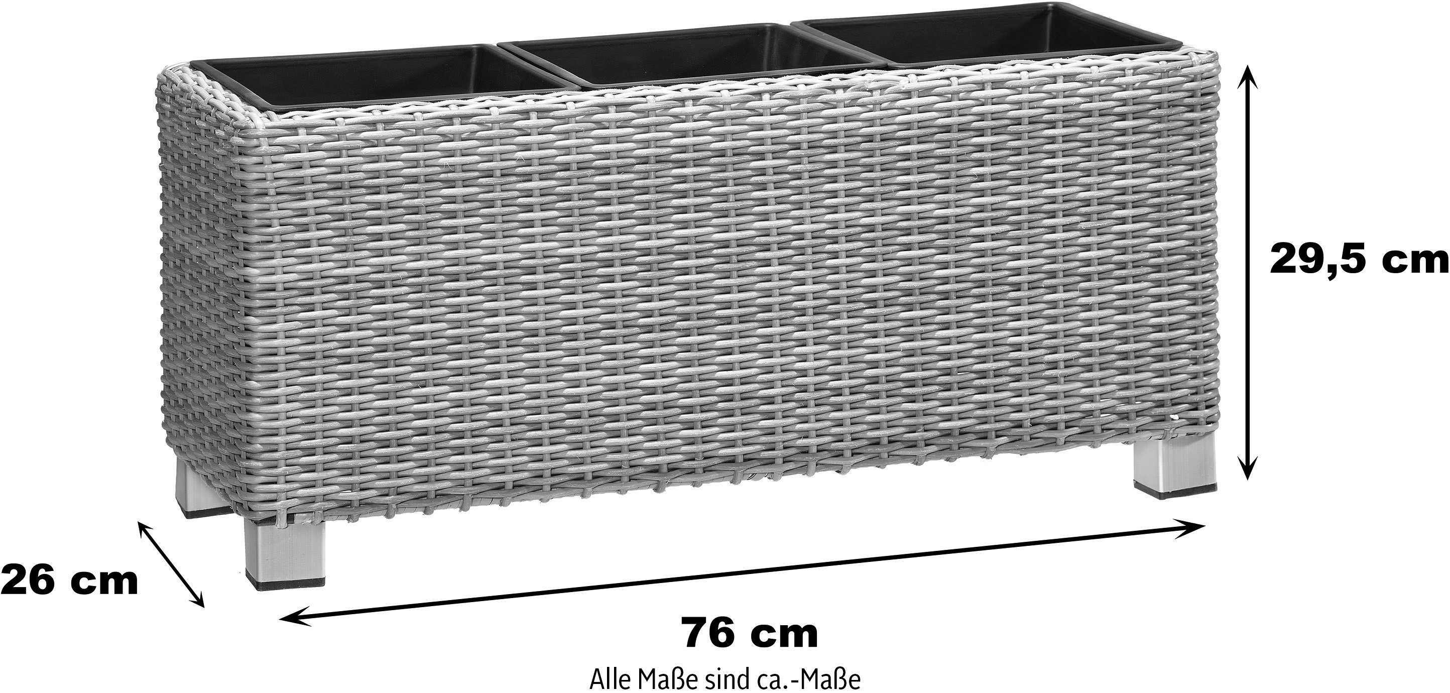 x cm, Pflanzkübel, Kunststoffeinsatz 27 x 34 für Gartenfreude 78 und Innen Außen,