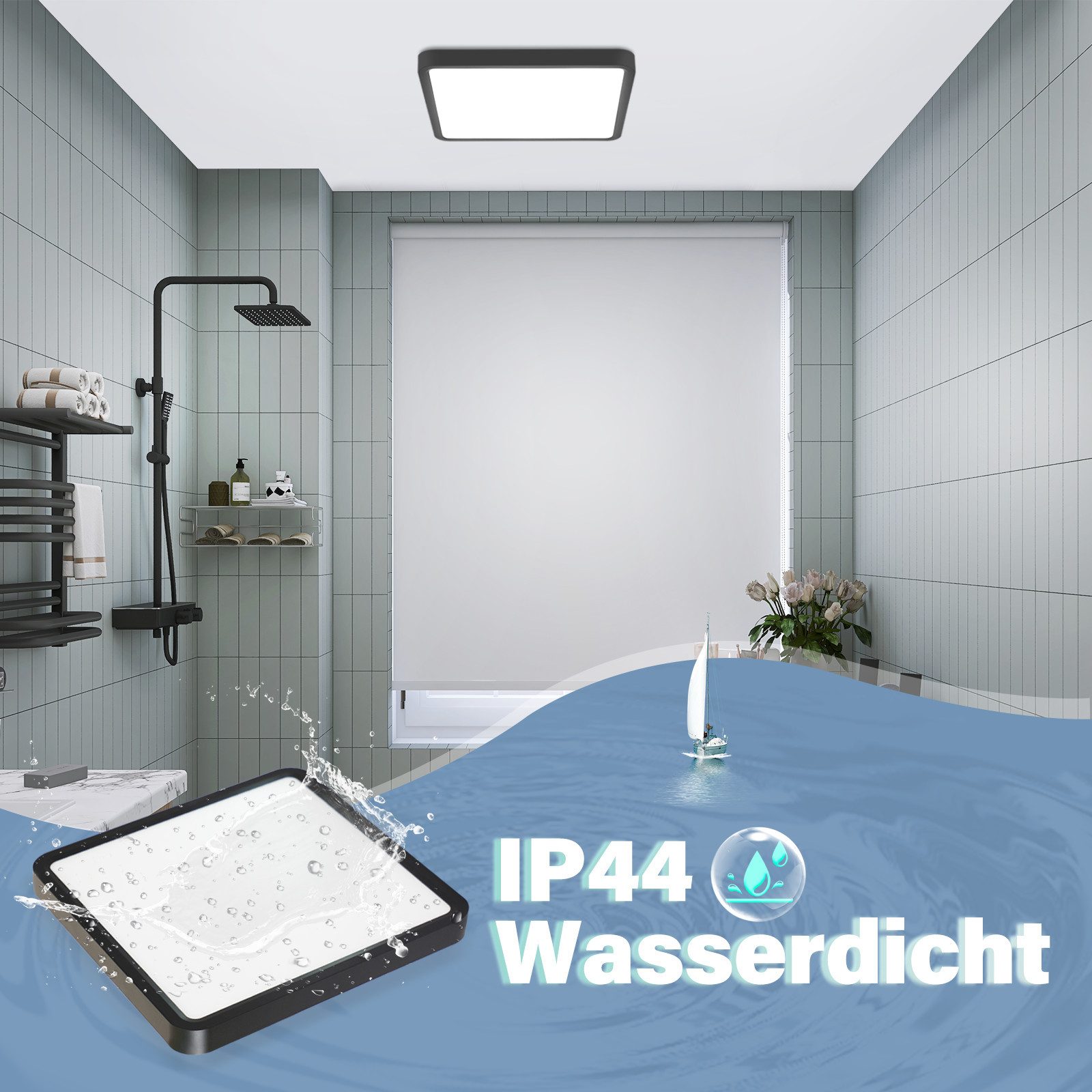 Nettlife LED Deckenleuchte Eckig Badezimmer Flach günstig online kaufen