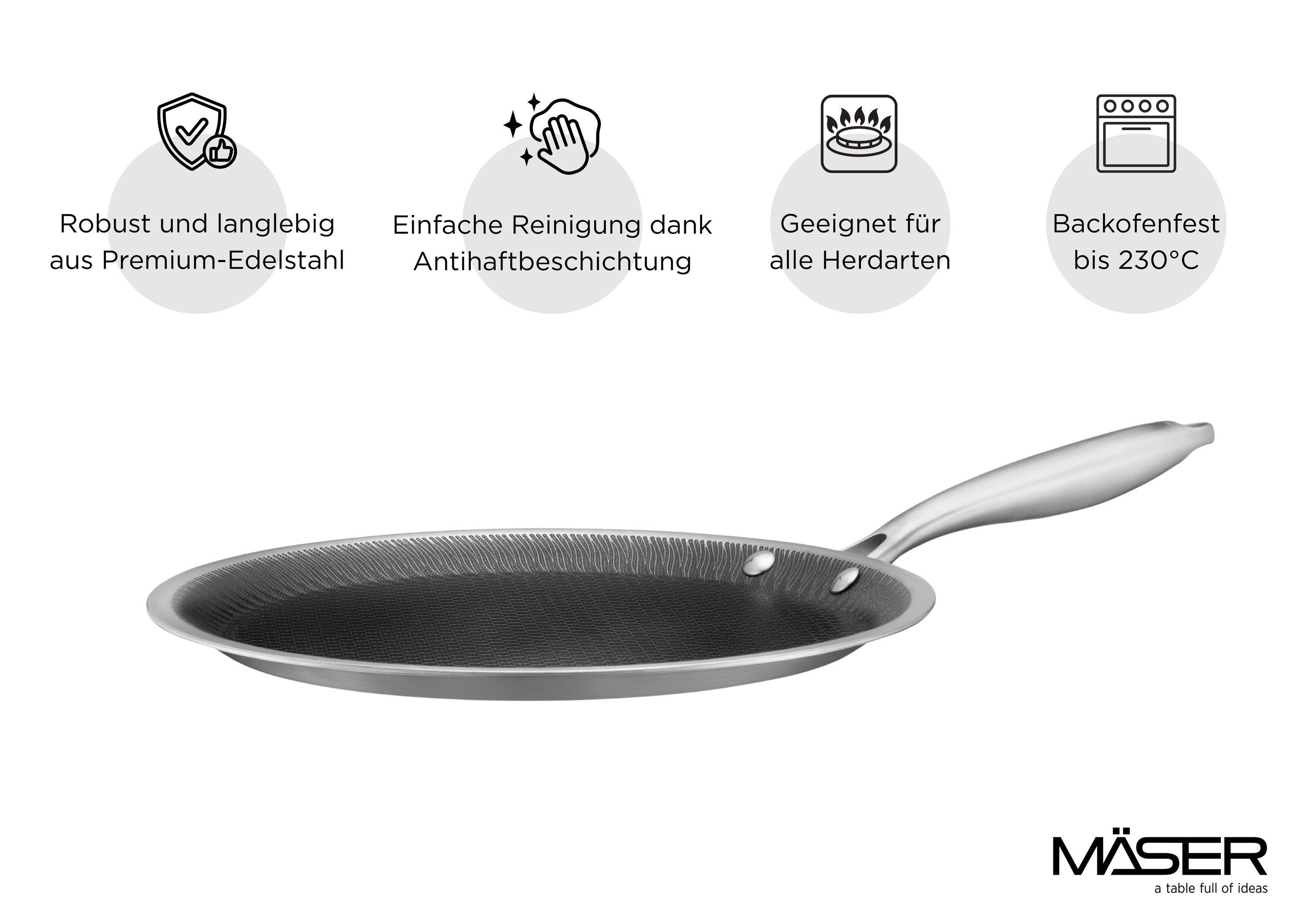MÄSER Bratpfanne Hestia Keramik, Edelstahl 18/10
